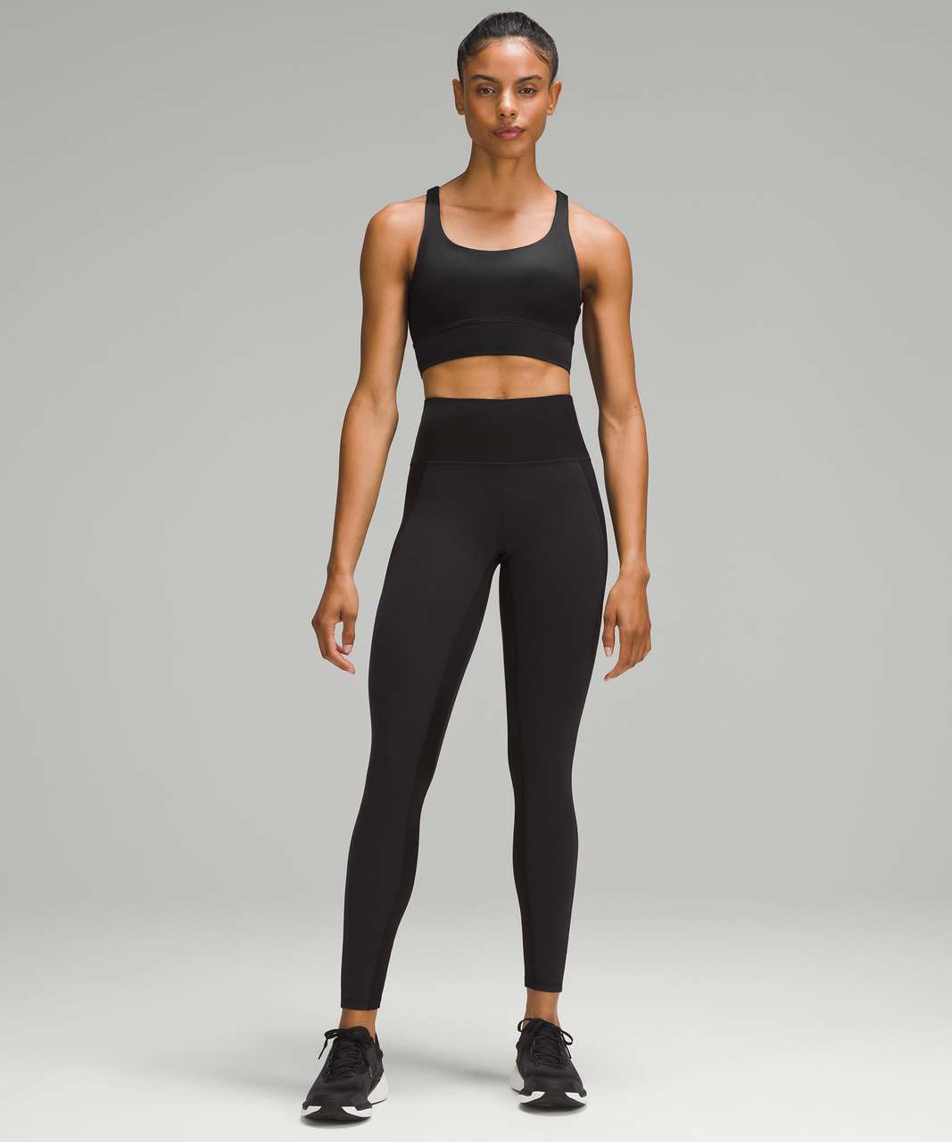 Lululemon Energy Longline Bra *Medium Support, B-D Cups Foil - Black