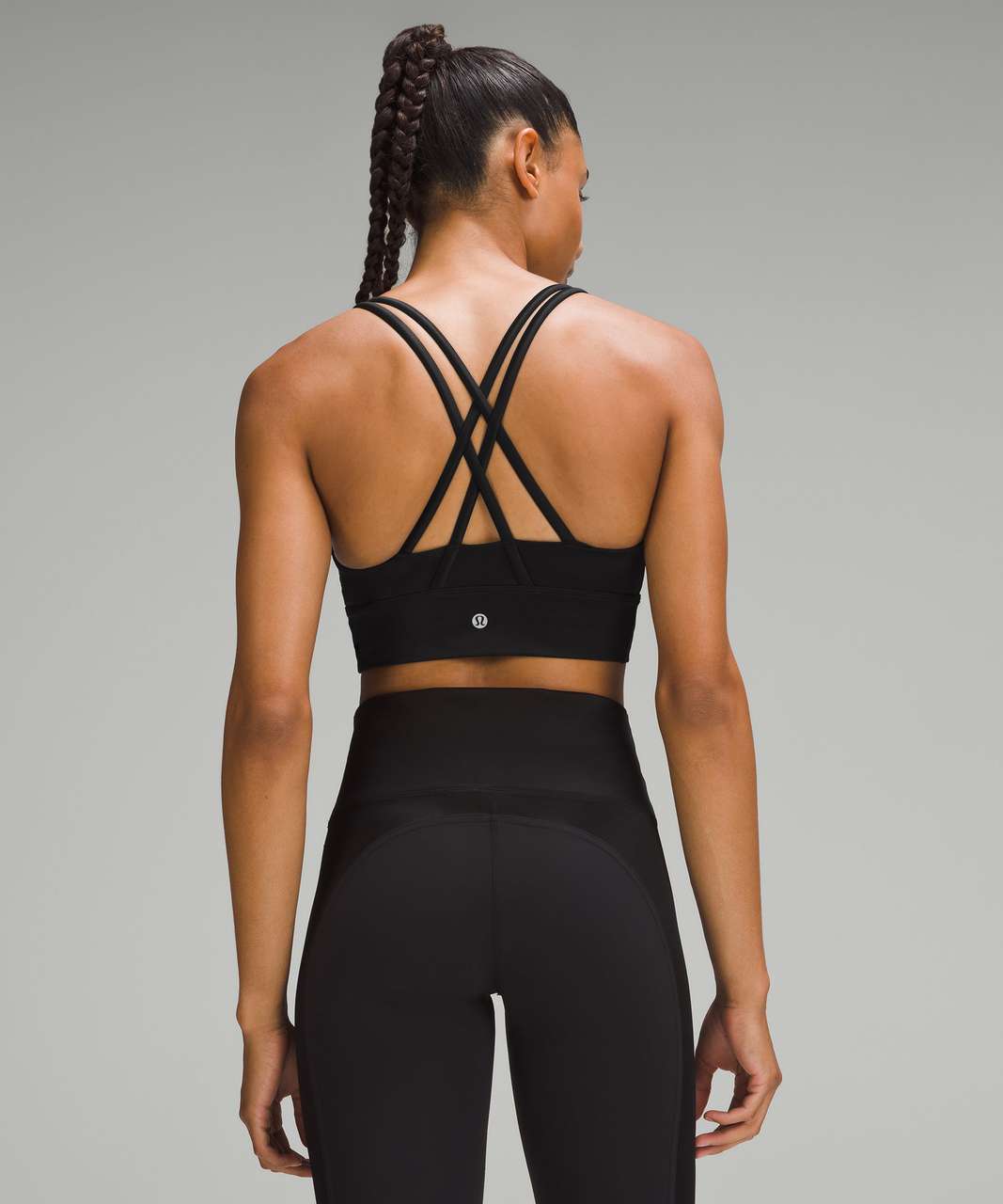 Lululemon Energy Bra Shine Medium Support Acclimatize Black Foil