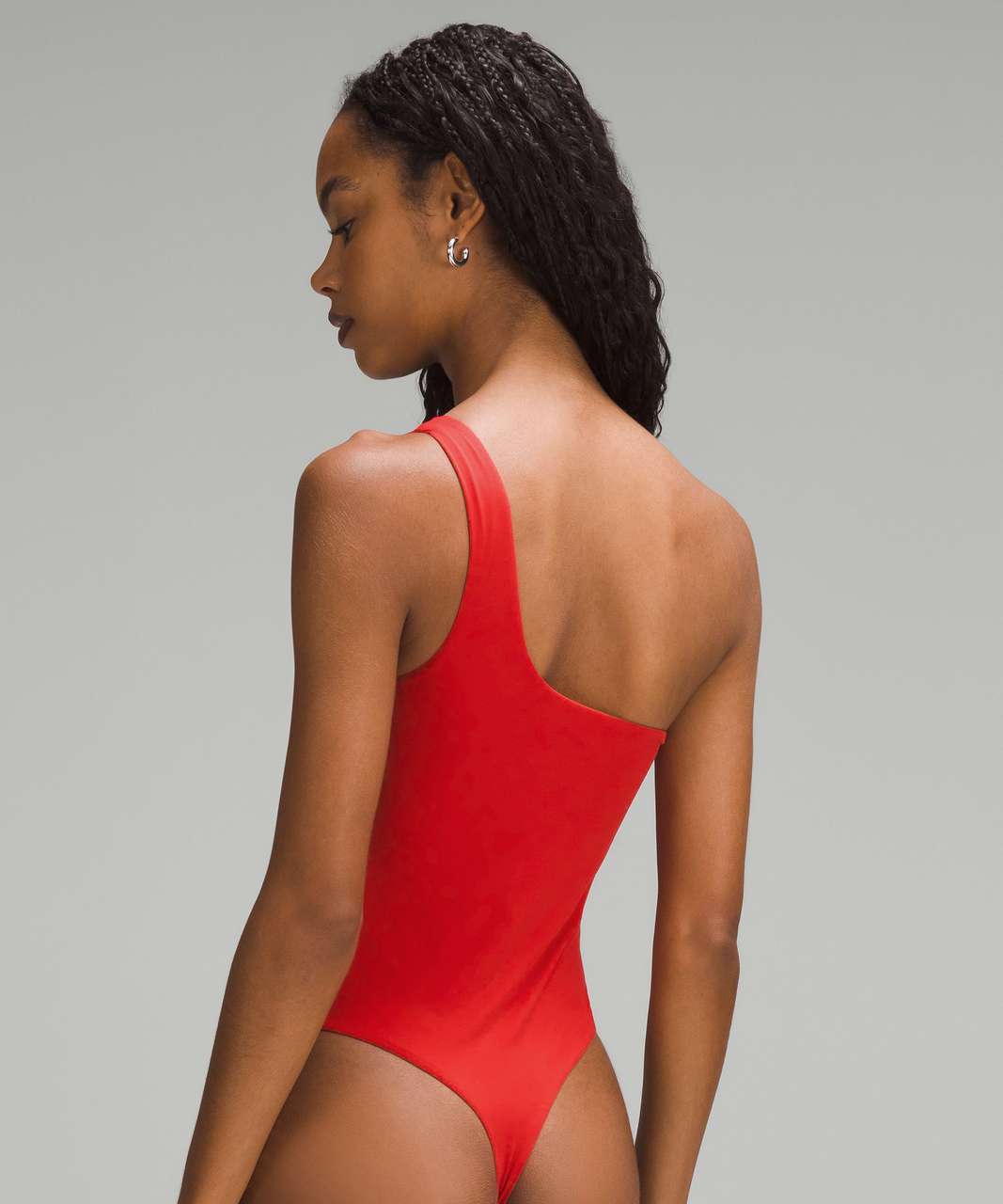 Lululemon Wundermost Ultra-Soft Nulu Asymmetrical Bodysuit - Grenadine Red