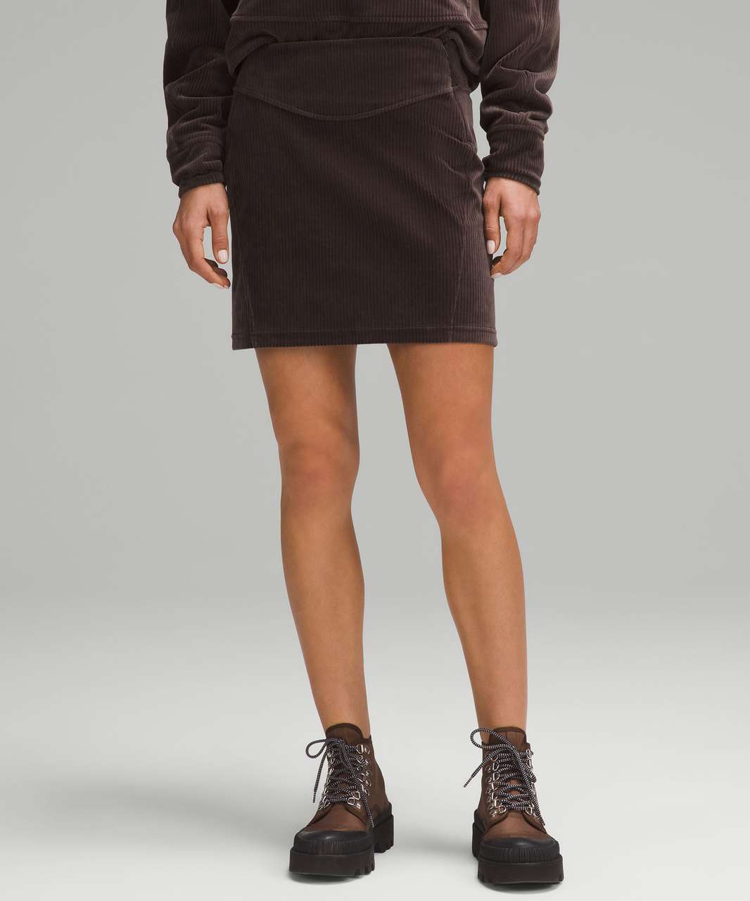 Lululemon Scuba Mid-Rise Mini Skirt *Velvet Cord - Espresso