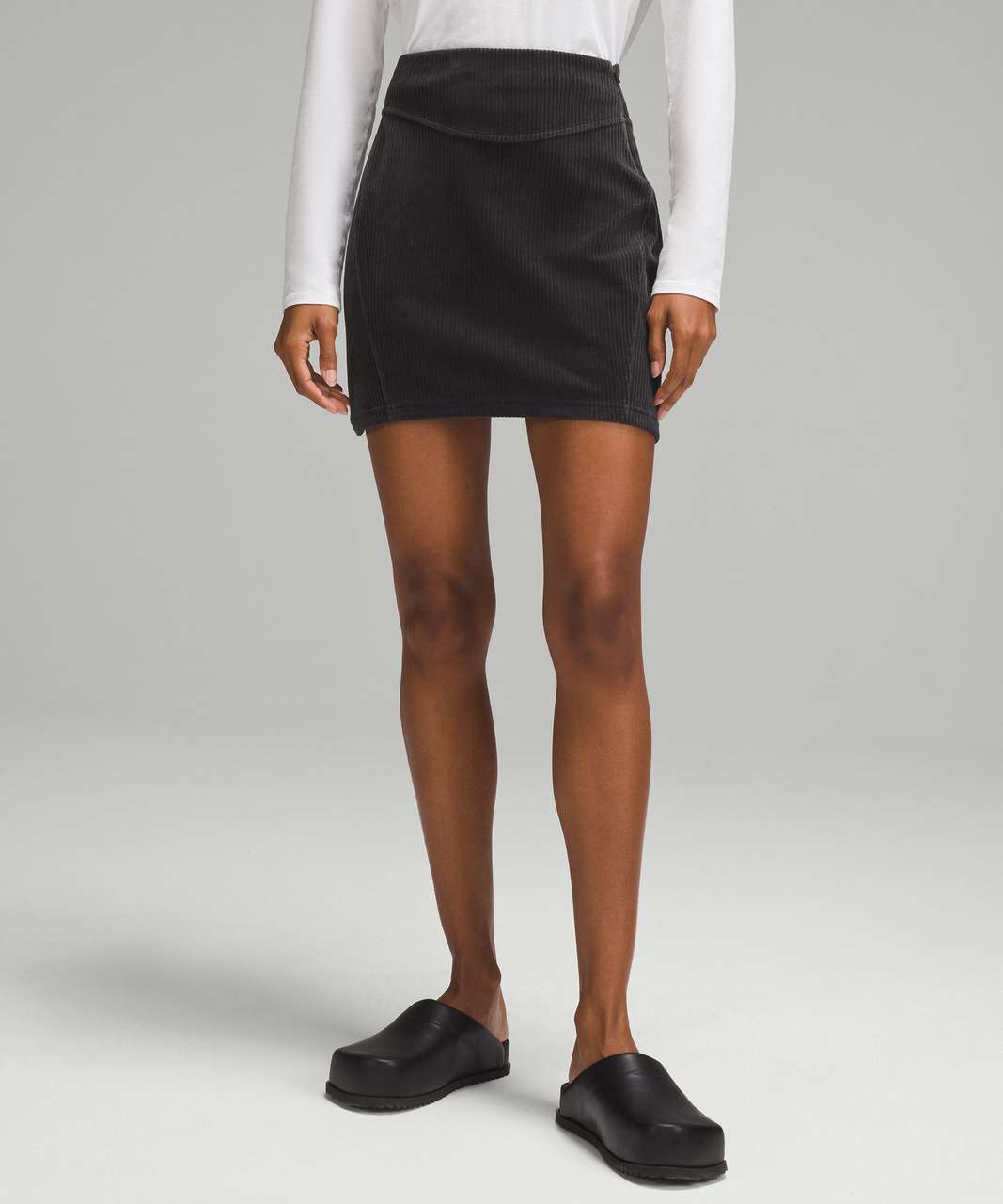 Lululemon Scuba Mid-Rise Mini Skirt *Velvet Cord - Black - lulu fanatics