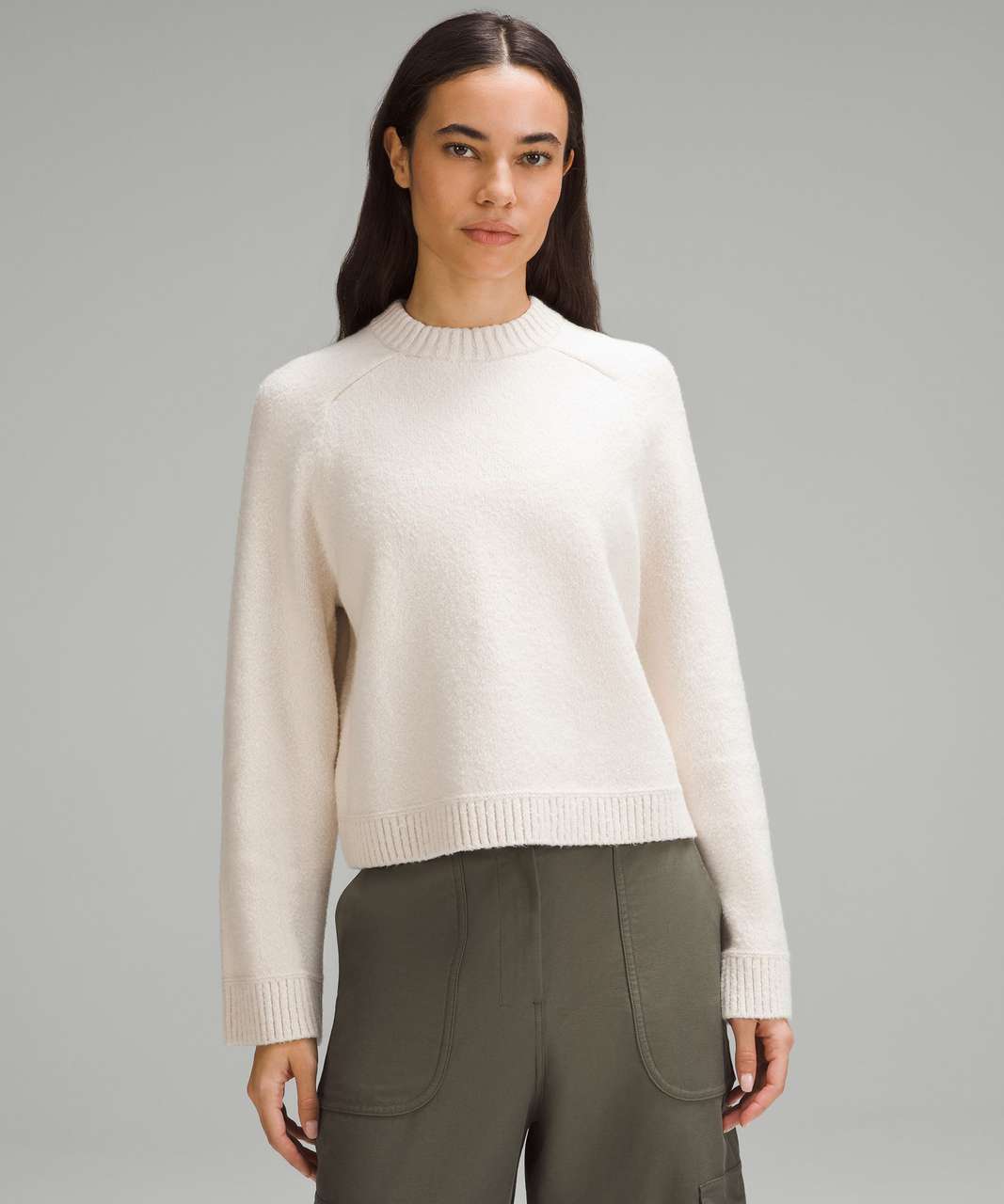 Lululemon Brushed Cotton Merino Blend Crewneck - Light Ivory