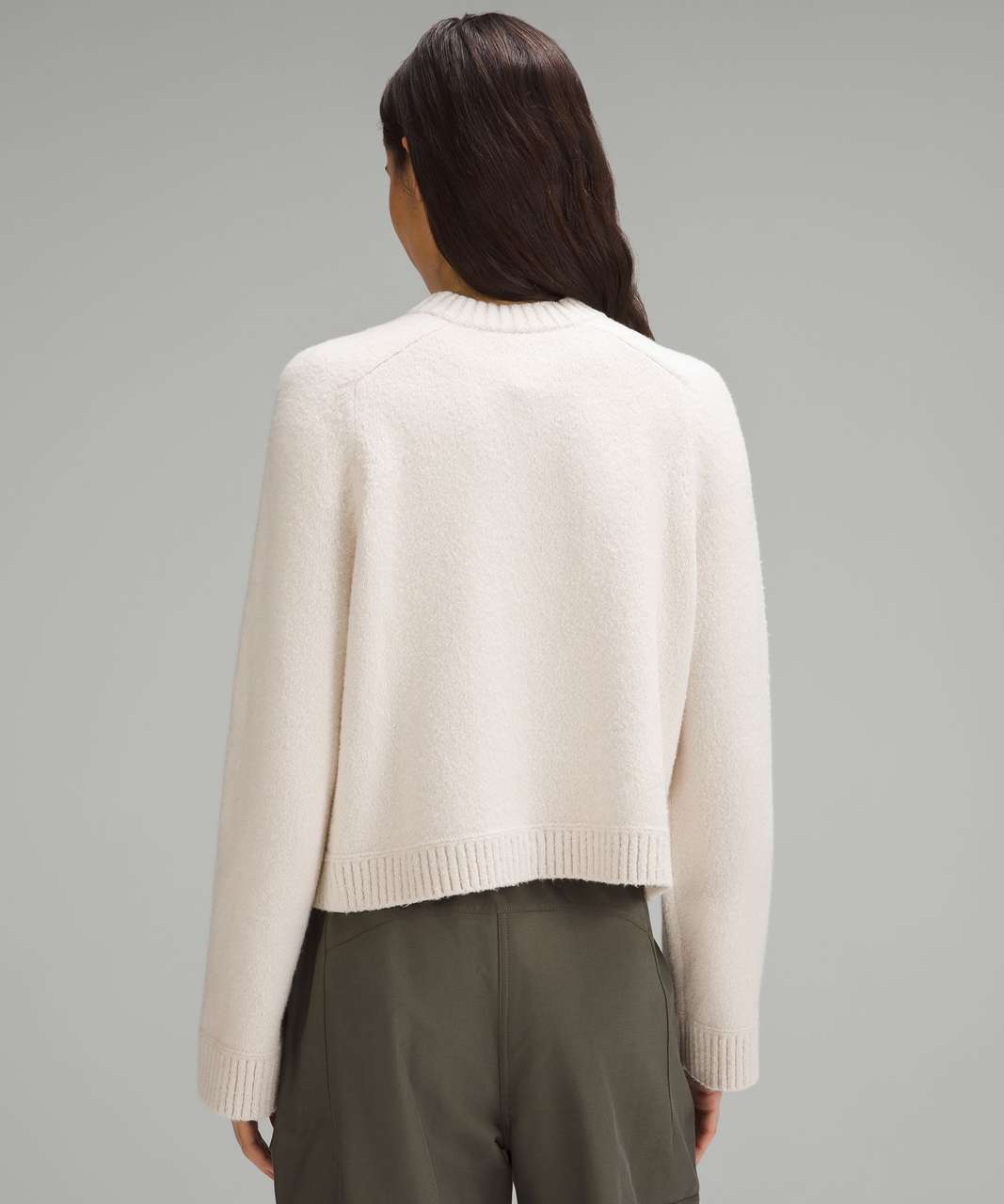 Lululemon Merino Wool-Blend Ribbed Turtleneck Sweater - Heathered Natural  Ivory - lulu fanatics