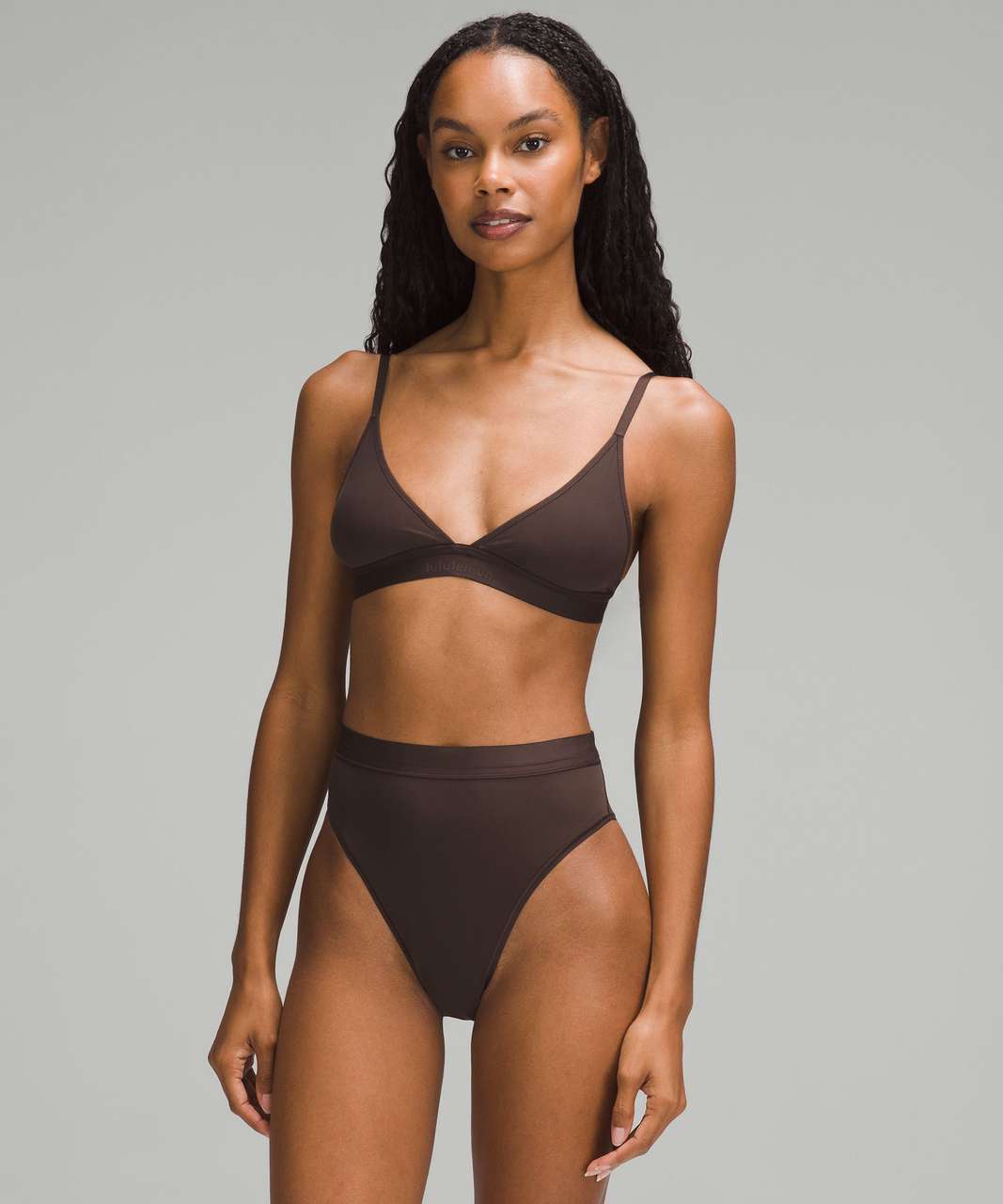 Lululemon Nulu Mesh Logo Triangle Bralette *A/B Cup - Espresso