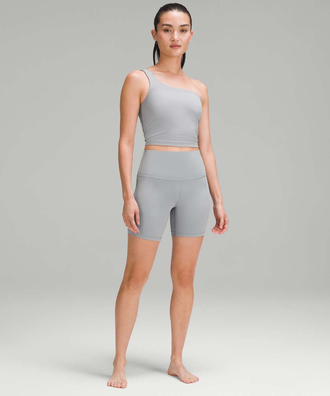 Lululemon Ribbed Nulu Asymmetrical Yoga Tank Top - Rhino Grey