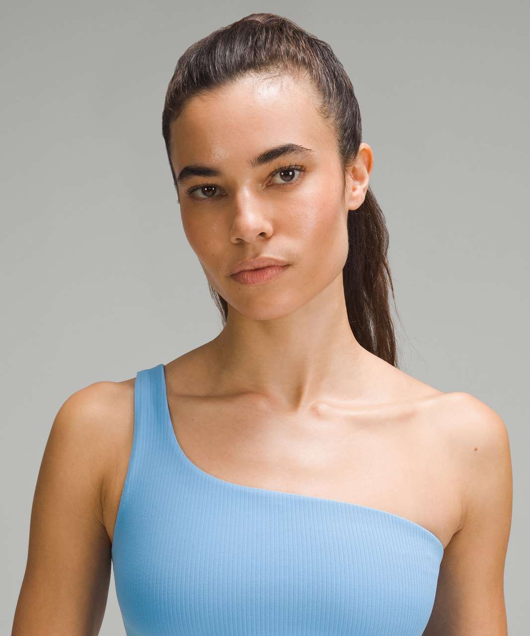 Lululemon Ribbed Nulu Asymmetrical Yoga Tank Top - Aero Blue