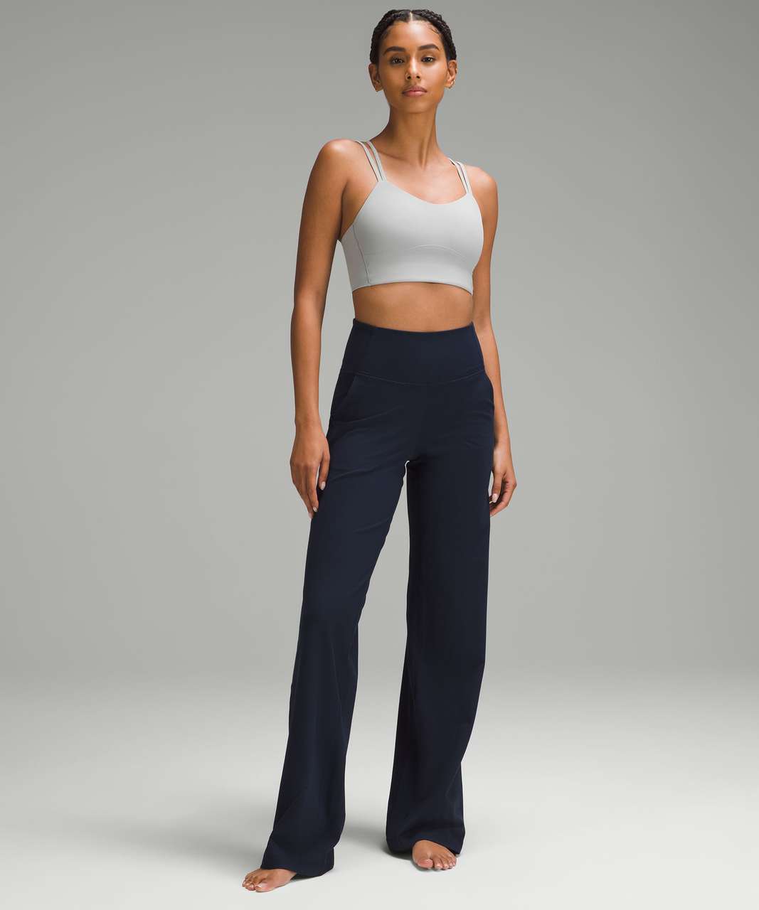 Lululemon Free To Be Bra Long Line *Light Support, A/B Cup (Online Only) -  Silver Drop - lulu fanatics