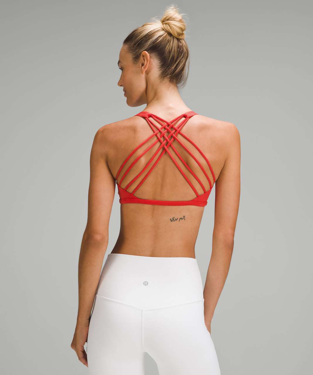 Lululemon Sports Bra Cross Back Bralette Red Full Coverage Yoga