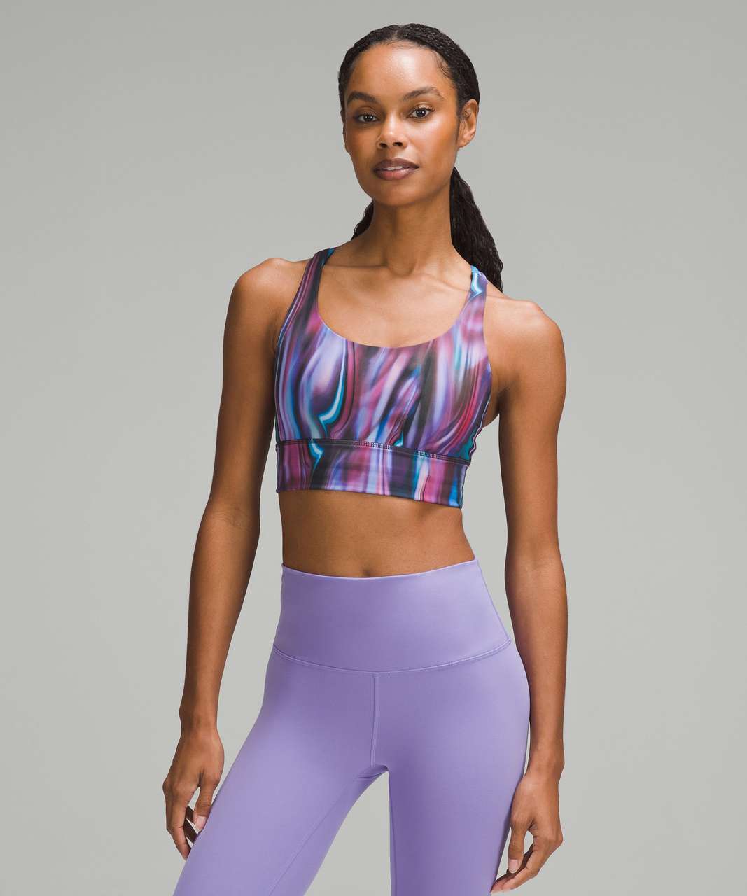 Hotline Medium-Impact Sports Bra in Multi & Purple