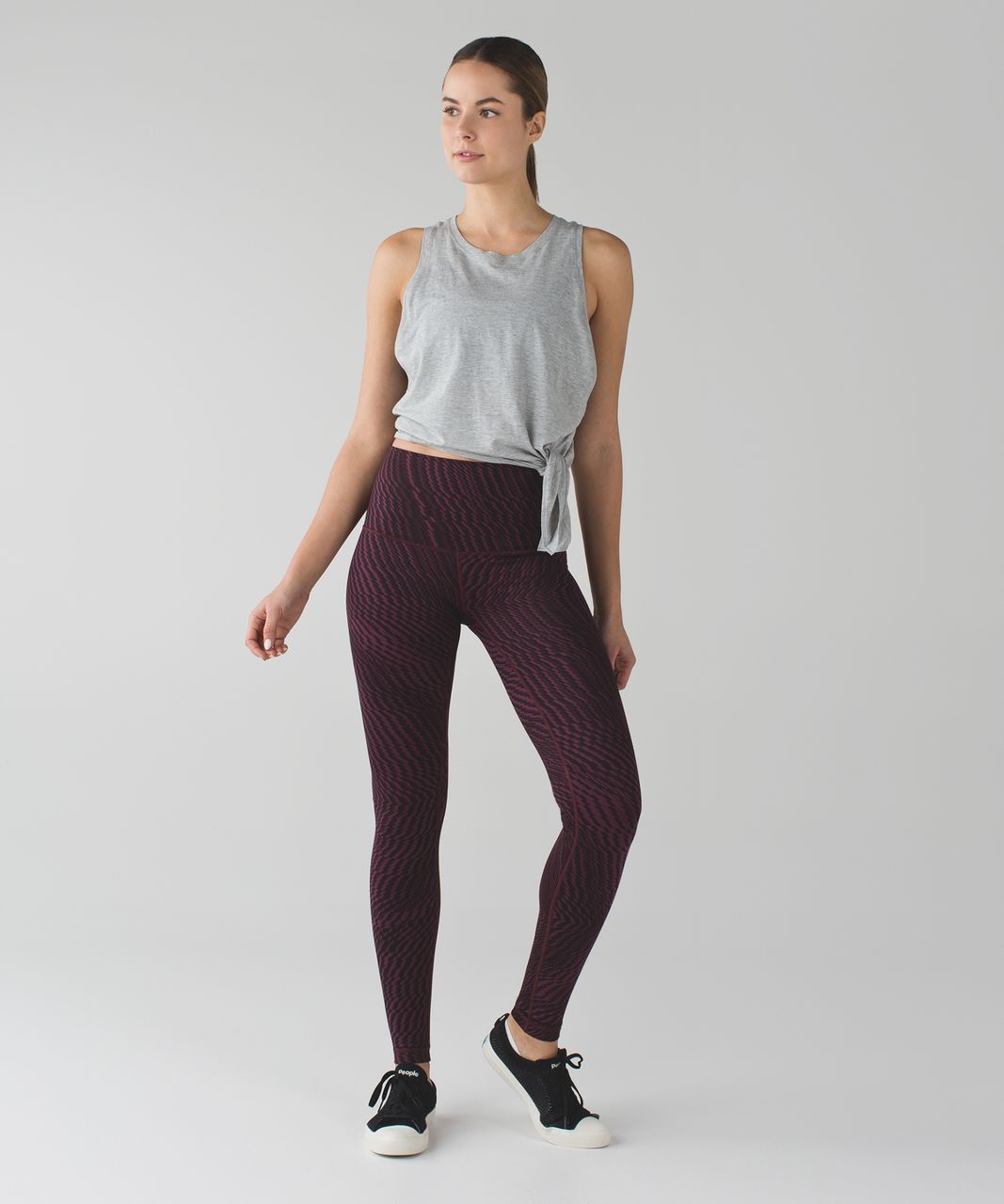 Lululemon Wunder Under Pant (Hi-Rise) size 10 Shifted Horizon Red Grape  Black - $48 - From Stephanie