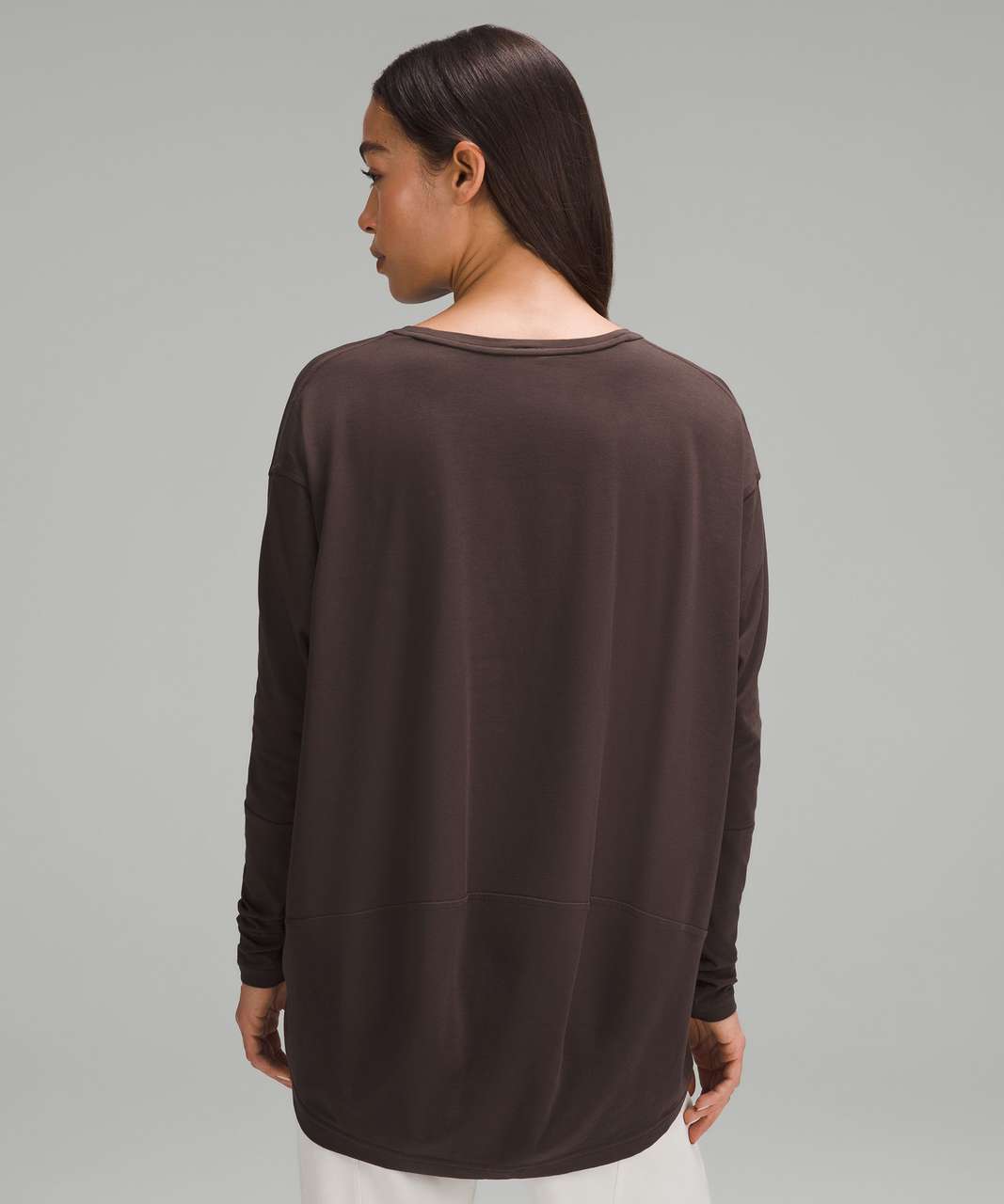 Lululemon Back In Action V-Neck Long-Sleeve Shirt - Espresso