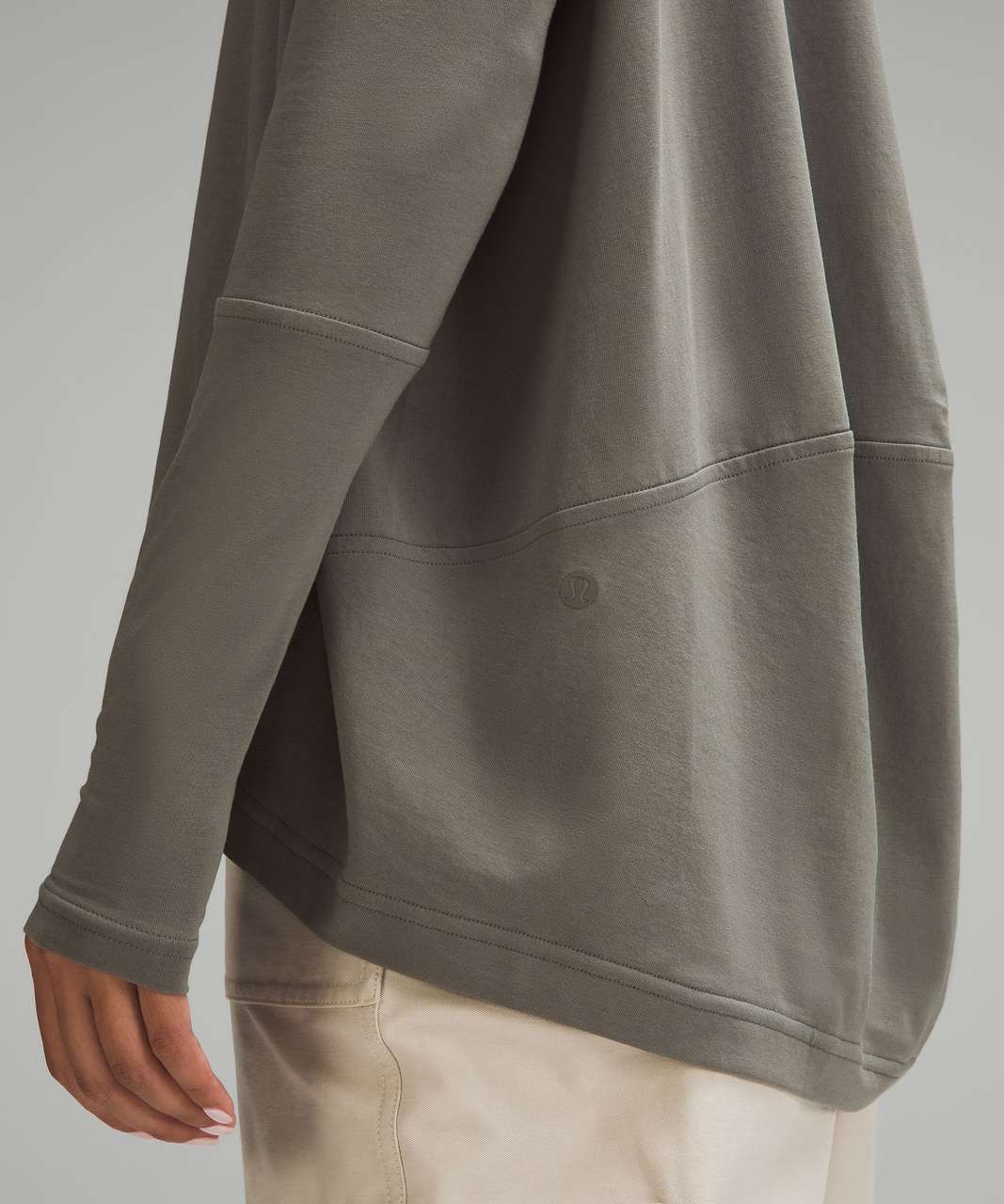 Lululemon Back In Action V-Neck Long-Sleeve Shirt - Grey Sage