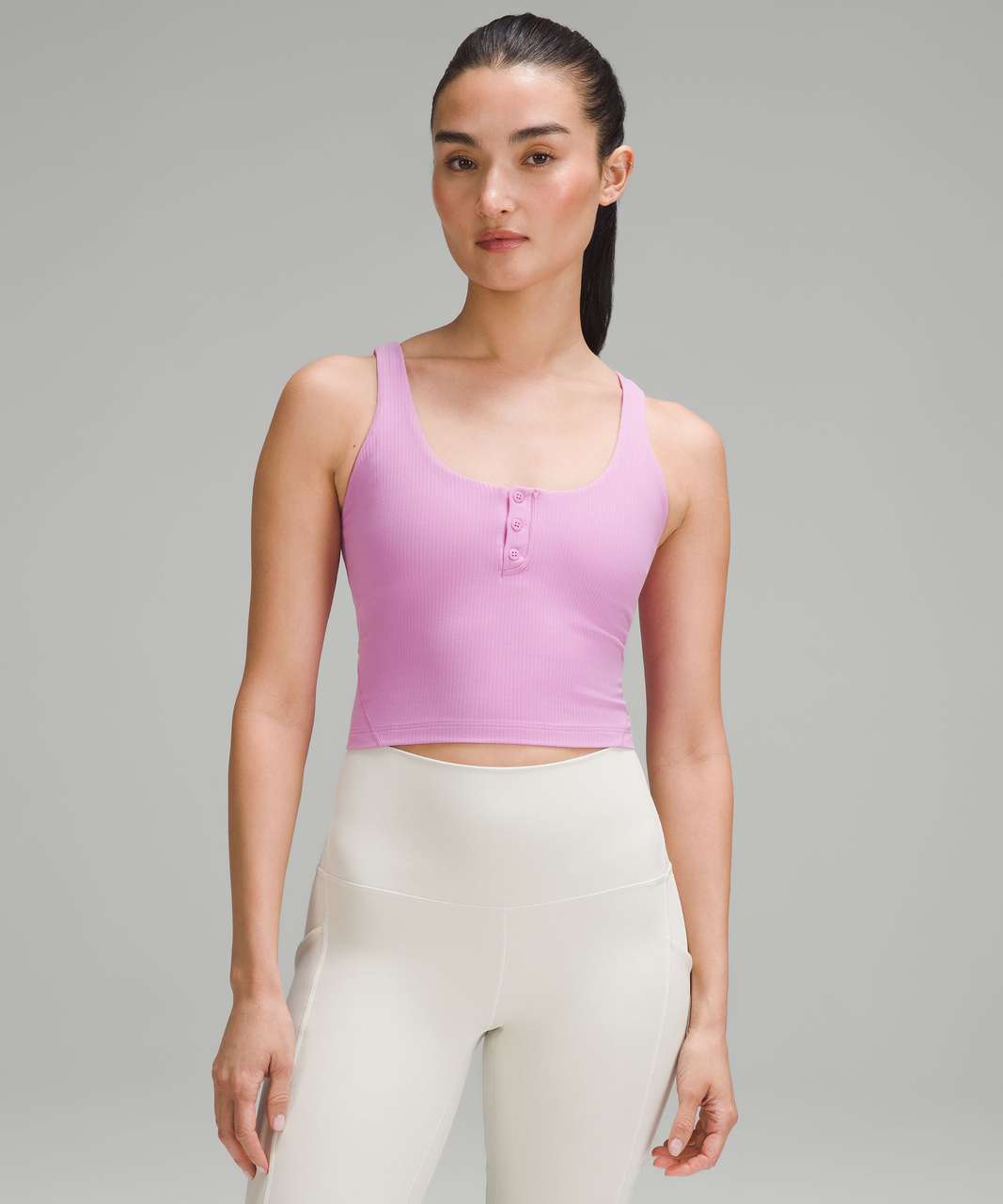 Lululemon Align Ribbed Henley Tank Top - Dahlia Mauve - lulu fanatics