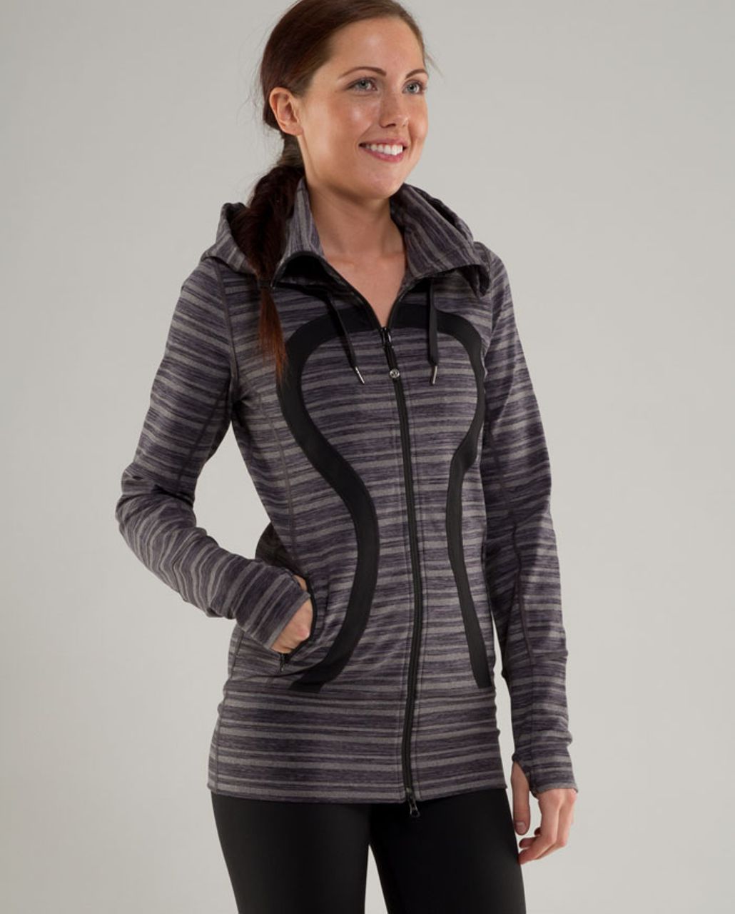 Lululemon Stride Jacket - Black Glacier Lace Embossed / Black - lulu  fanatics