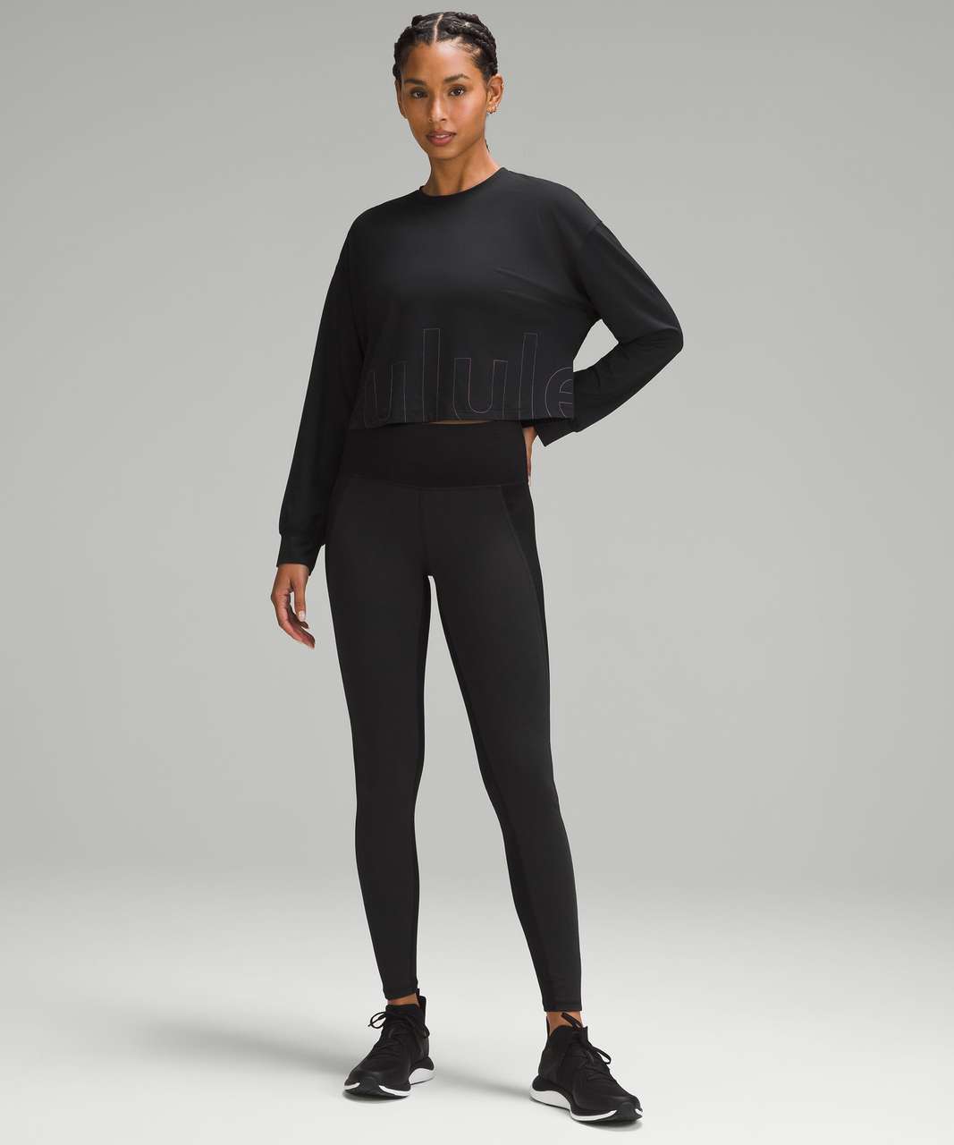 Lululemon Abrasion-Resistant Training Long-Sleeve Shirt *Graphic - Black