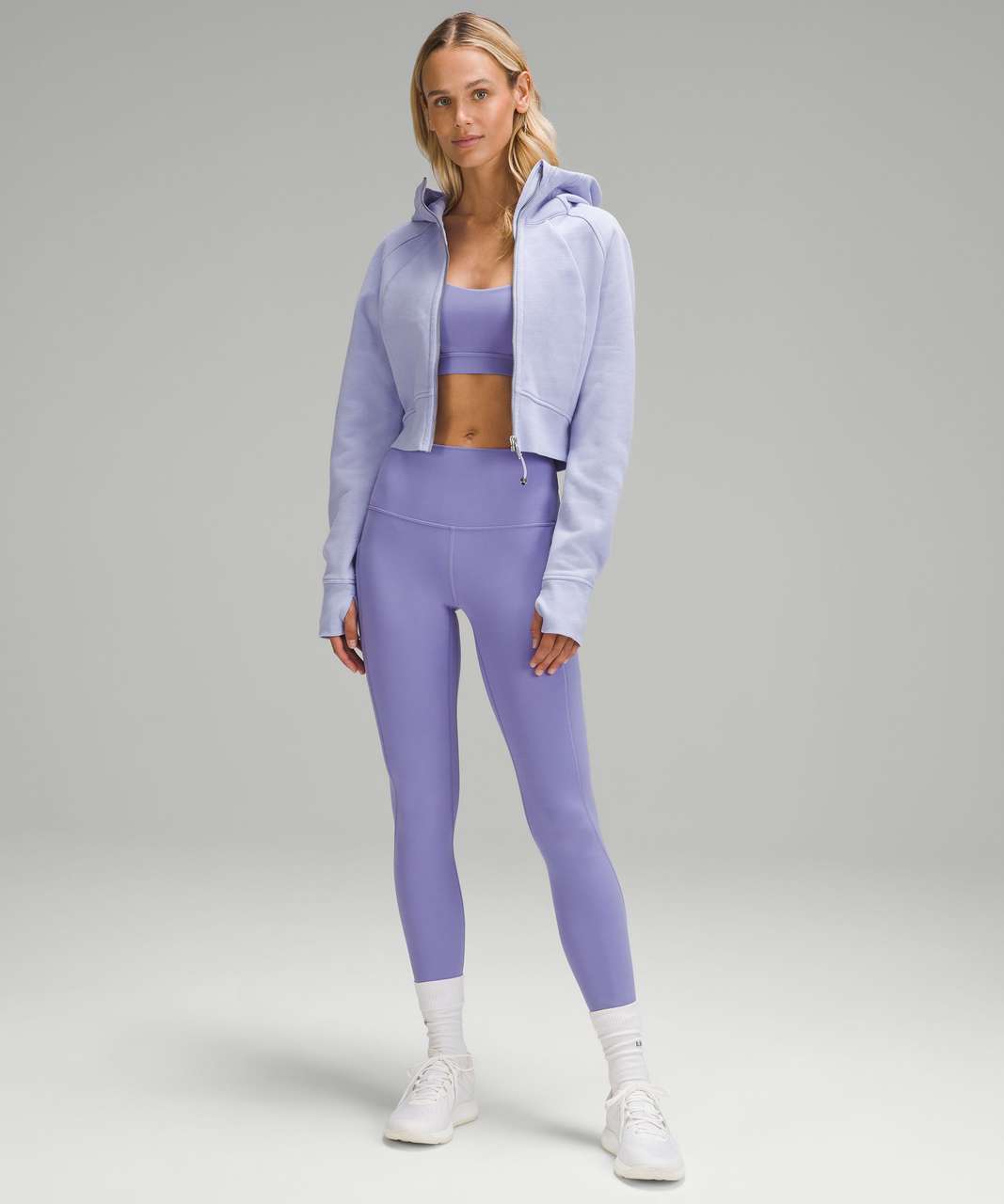 Lululemon Scuba Full-Zip Cropped Hoodie - Lilac Smoke