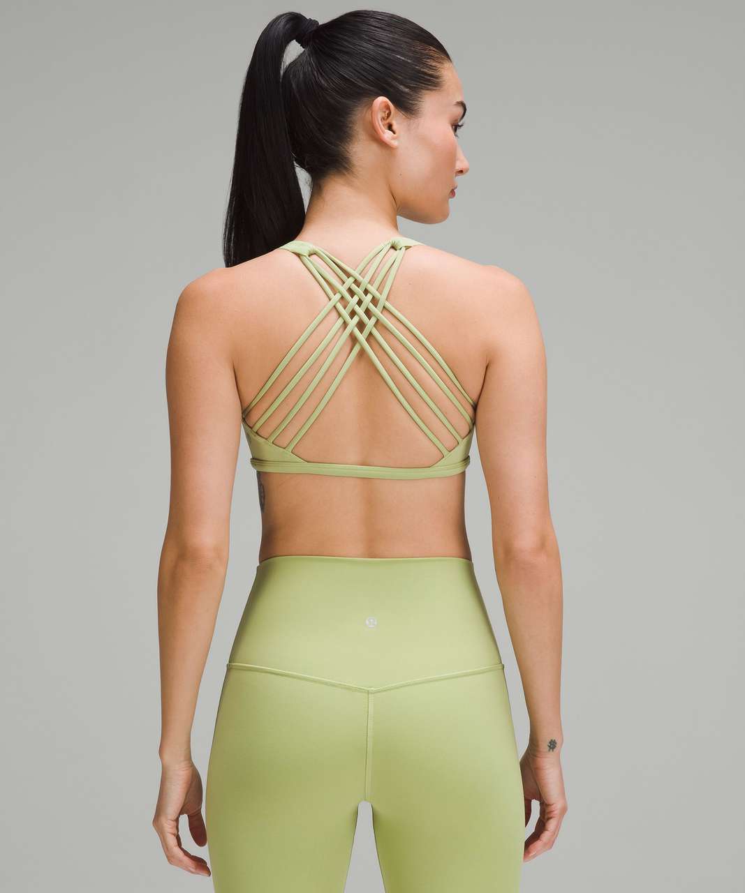 Lululemon Sports Bra Green And White Leaves Size 2 