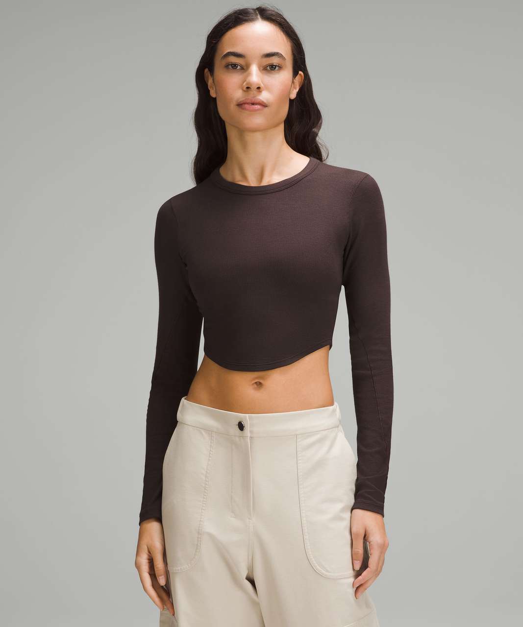 Lululemon Hold Tight Cropped Long-Sleeve Shirt - Espresso