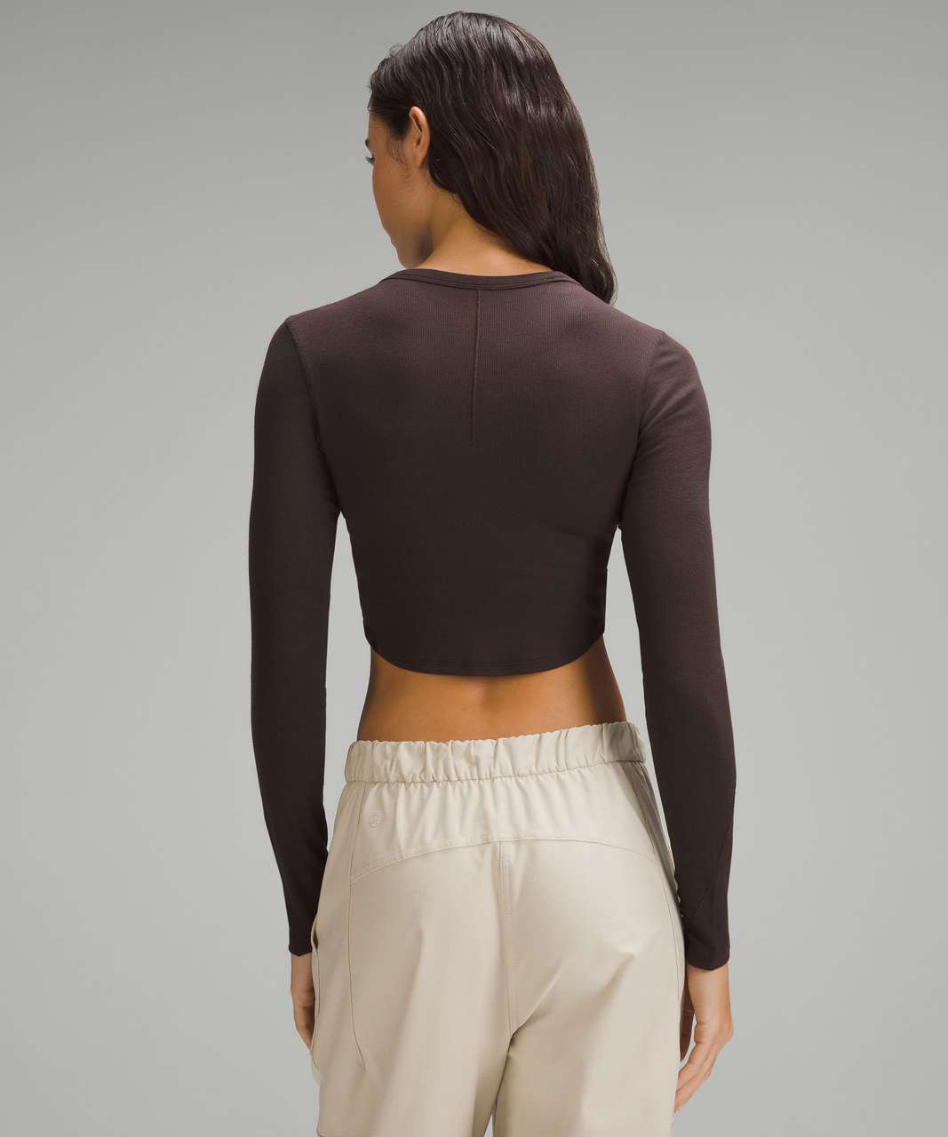 Lululemon Hold Tight Cropped T-Shirt - Espresso - lulu fanatics