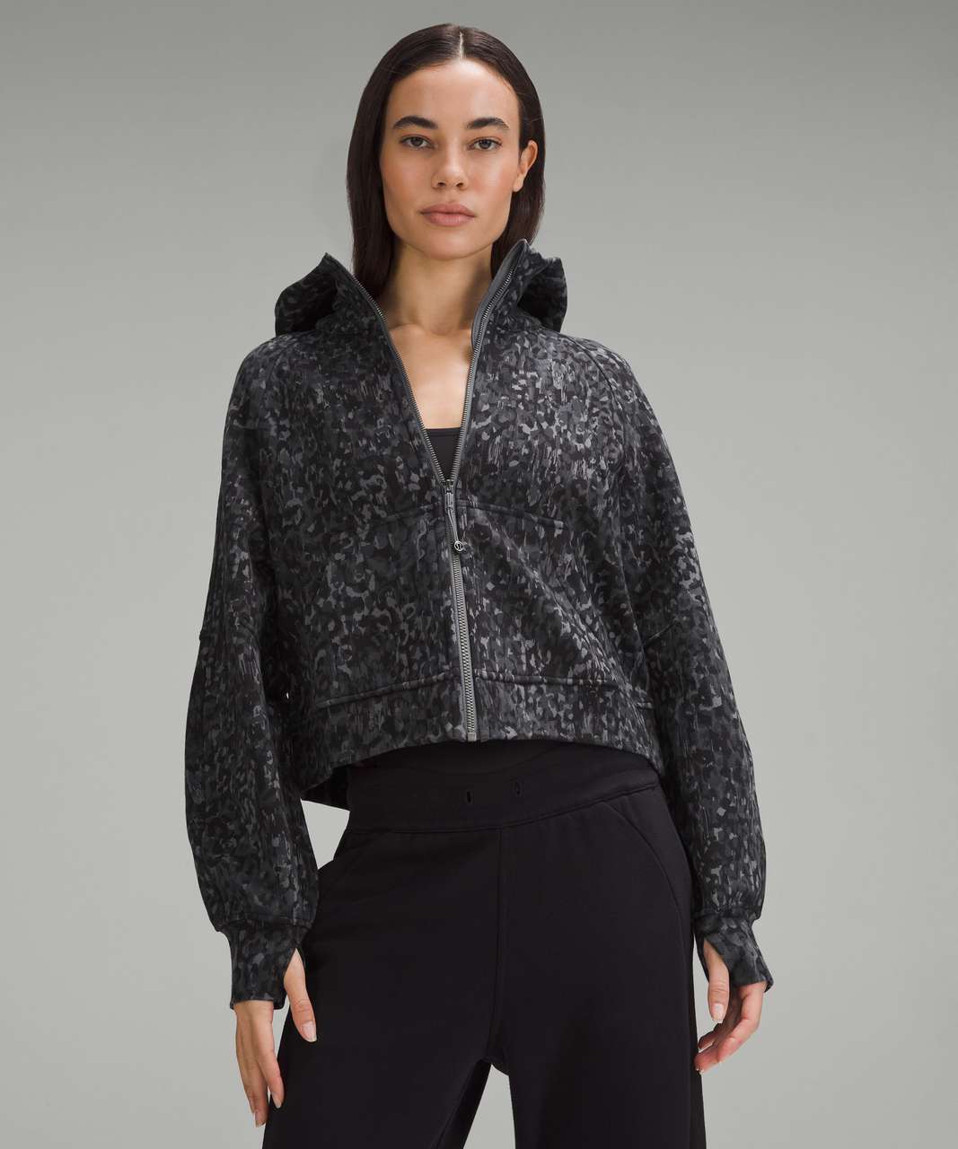 Lululemon Scuba Oversized Full-Zip Hoodie - Lined Leopard WP Anchor Multi