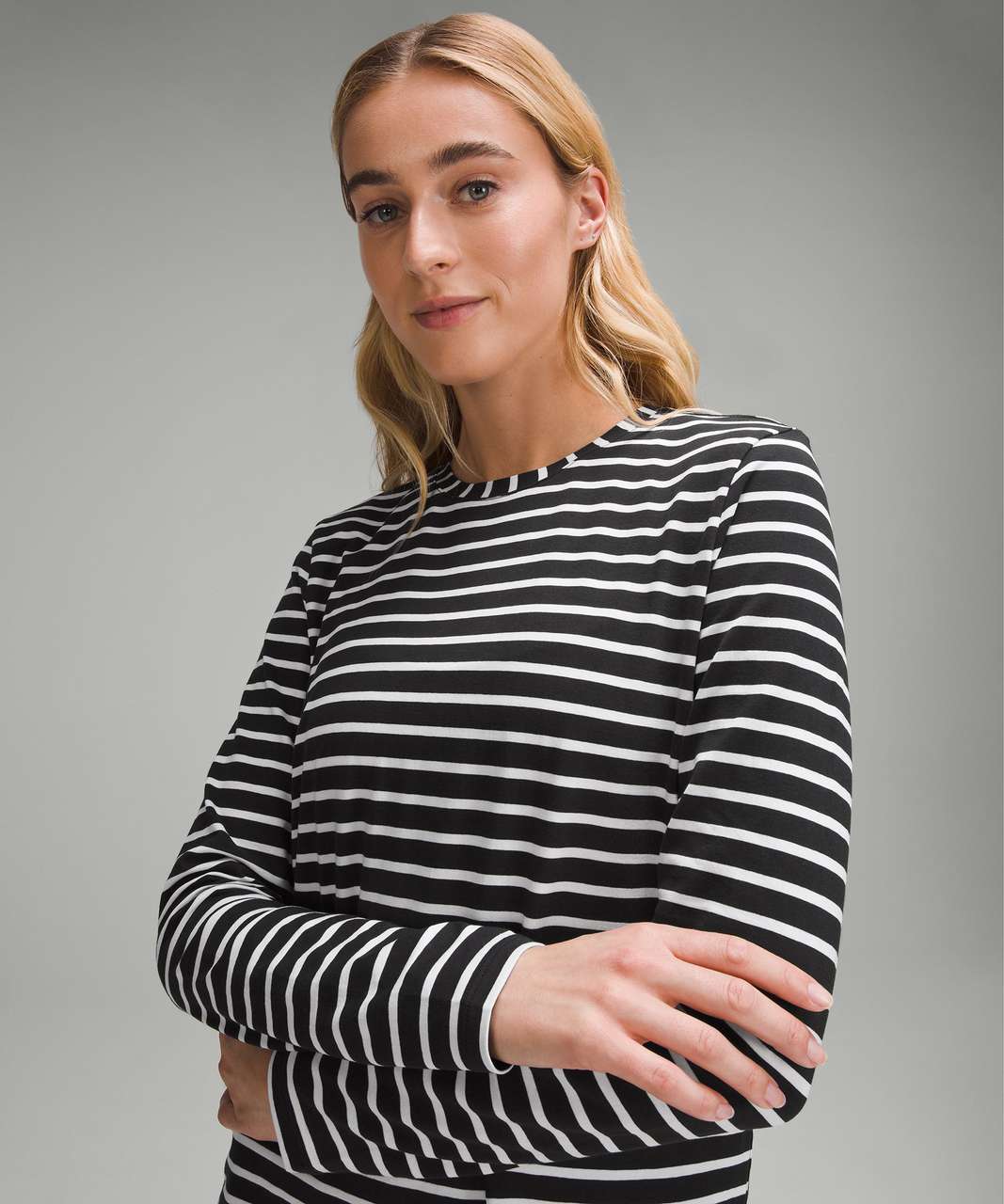 Lululemon Love Long-Sleeve Shirt - Yachtie Stripe Black White