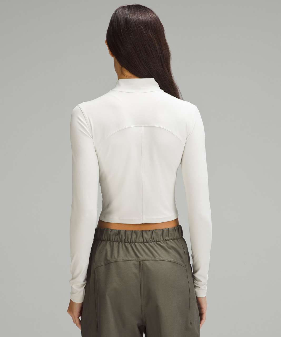 Lululemon Grid-Texture Cropped Tennis Short-Sleeve Shirt - White - lulu  fanatics