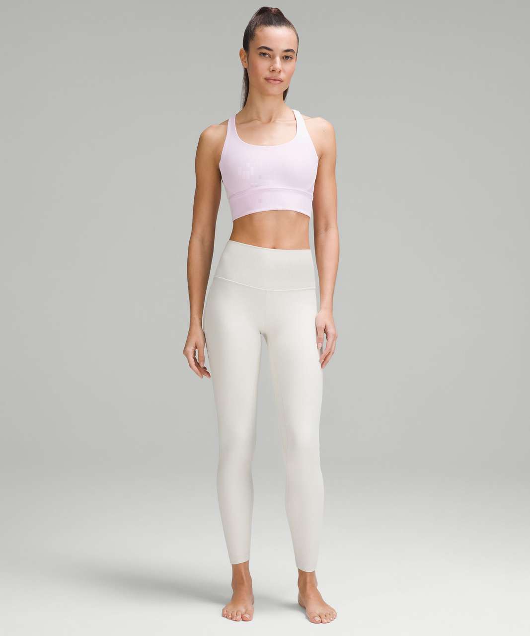 Lululemon Energy Bra Longline Ribbed *Medium Support, B–D Cups - Chantilly  - lulu fanatics