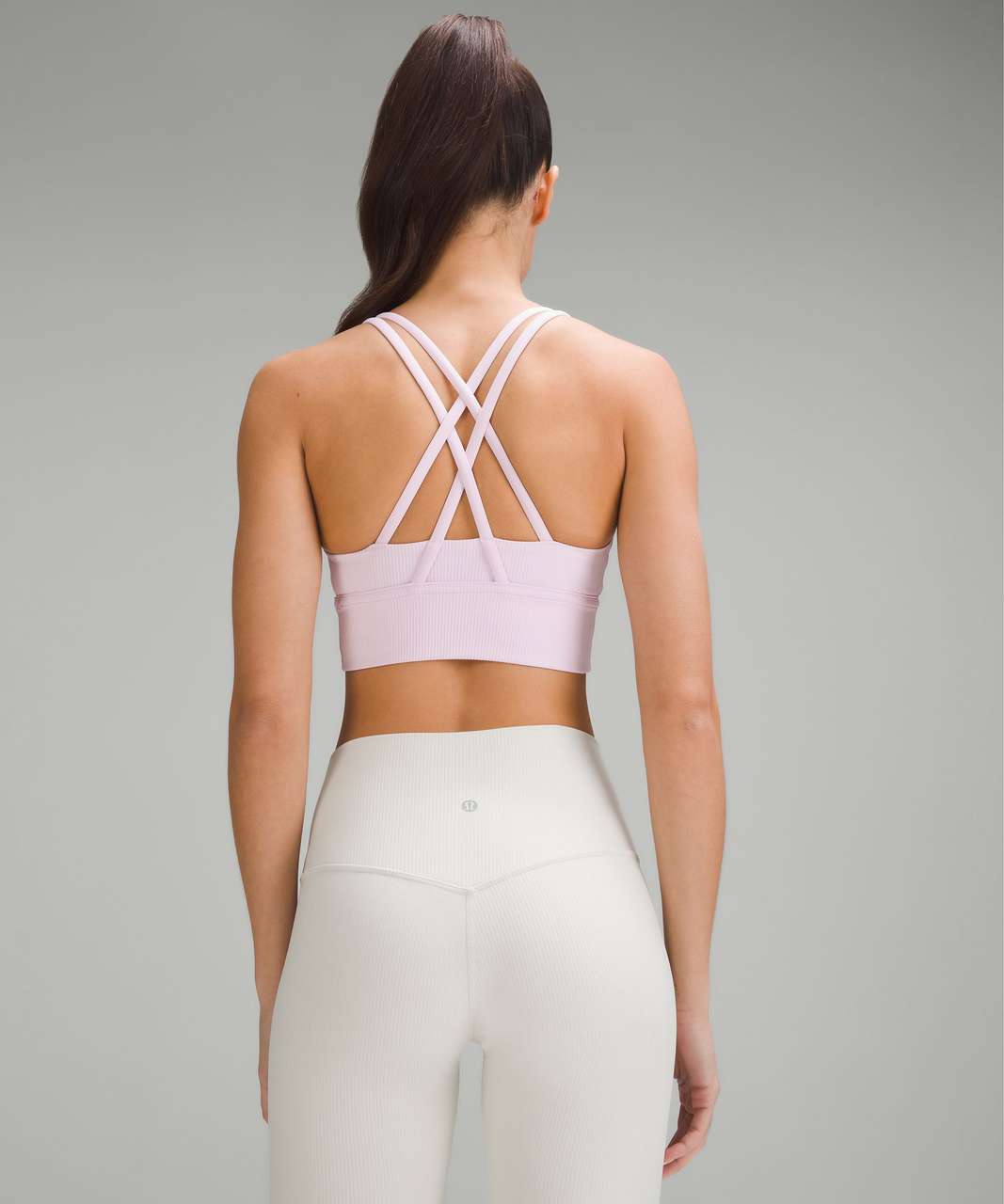 Lululemon Energy Ribbed Longline Bra Medium Support, B–D Cups - Meadowsweet  Pink - lulu fanatics