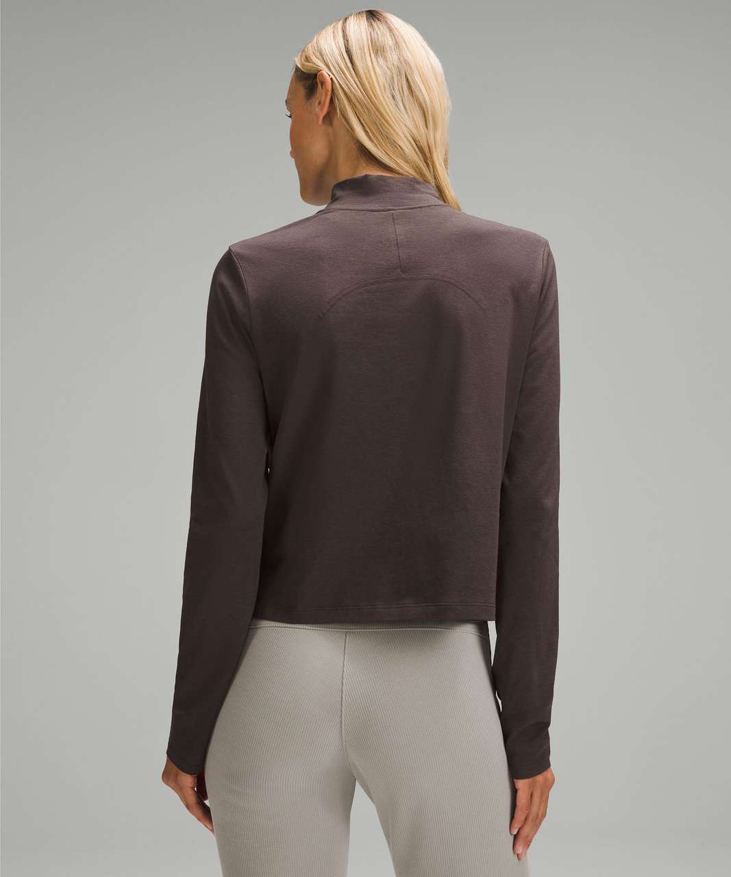 Lululemon Classic-Fit Cotton-Blend Mockneck Long-Sleeve Shirt - Espresso