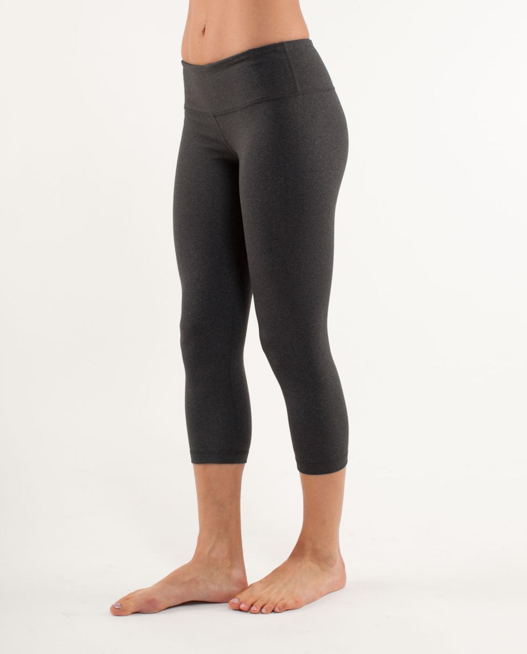 Lululemon Wunder Under Crop - Heathered Medium Grey - lulu fanatics