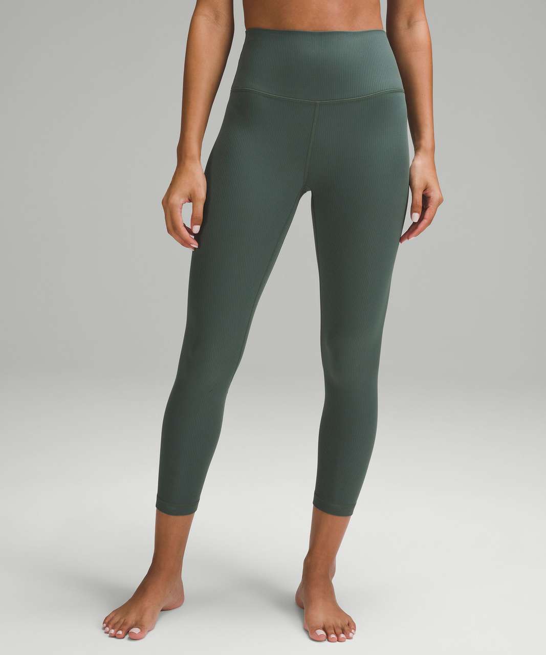 Lululemon Align Ribbed High-Rise Crop 23 - Dark Forest - lulu fanatics