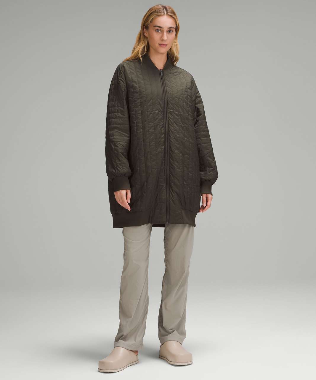 Lululemon Oversized-Fit Non-Stop Bomber Jacket - Grey Sage / Dark Olive