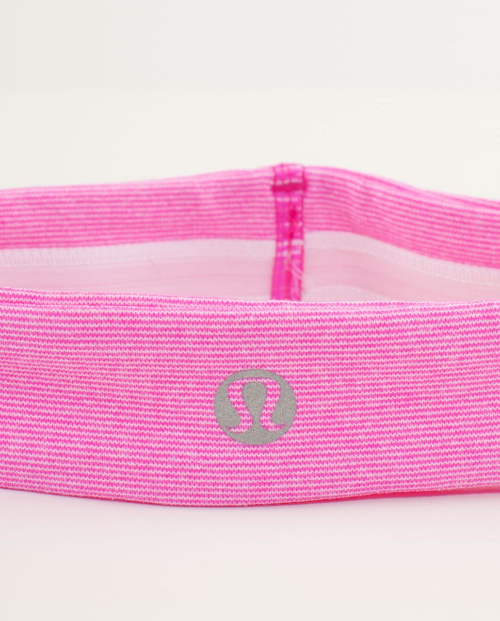 Lululemon Slipless Headband - Heathered Paris Pink White Microstripe