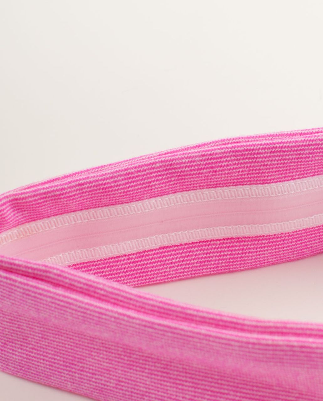 Lululemon Slipless Headband - Heathered Paris Pink White Microstripe
