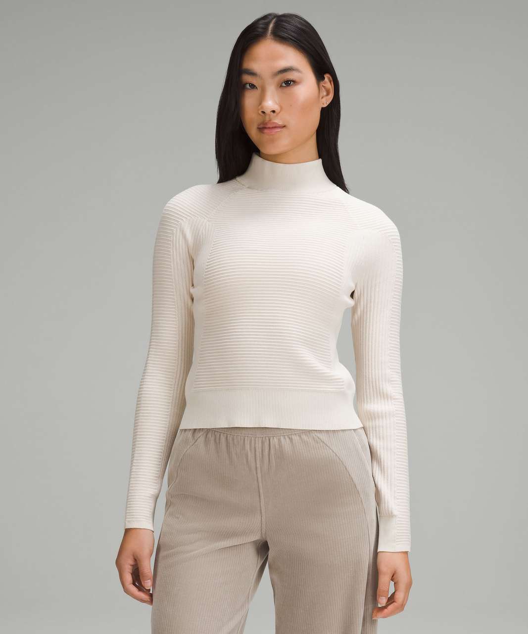 Lululemon Mixed Rib-Knit Crewneck - Light Ivory / Bone