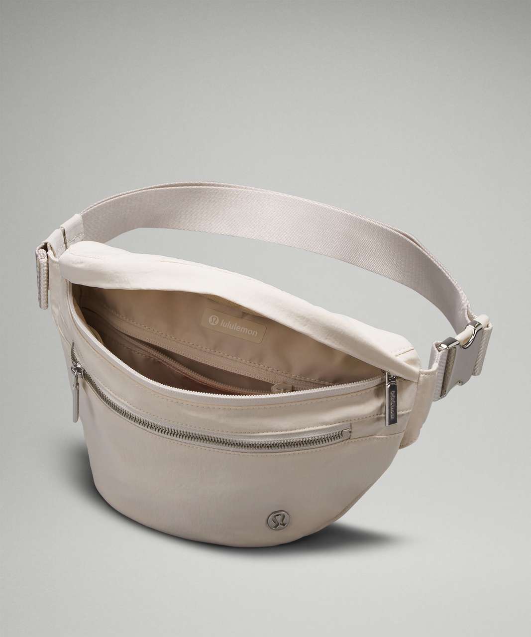 Lululemon Everywhere Belt Bag White Opal with Silver Hardware Logo in  Waterproof Polyester - US