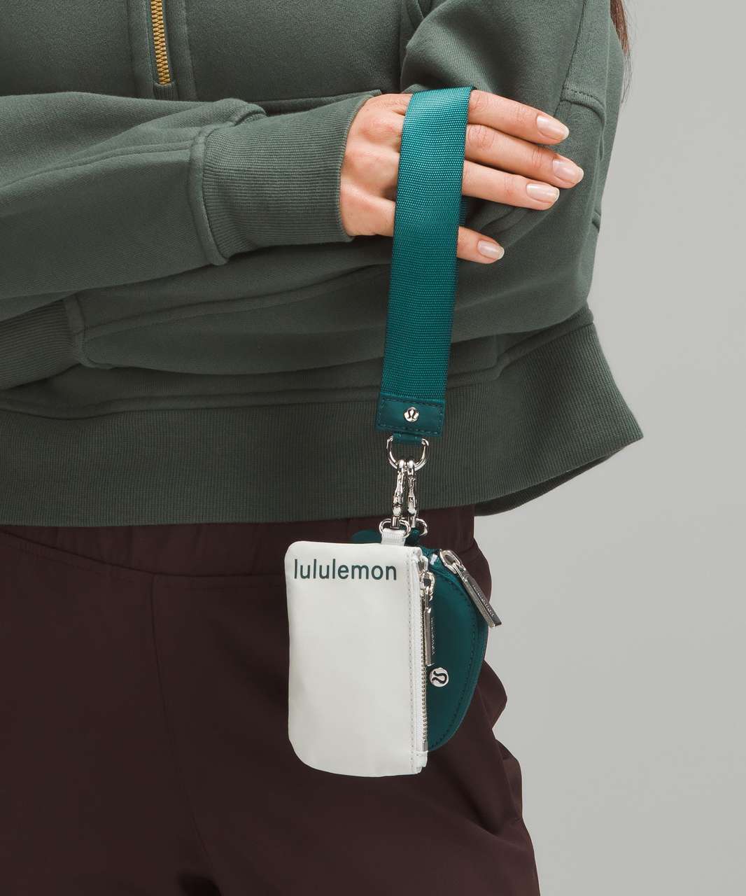 Lululemon Dual Pouch Wristlet - Vapor / Storm Teal