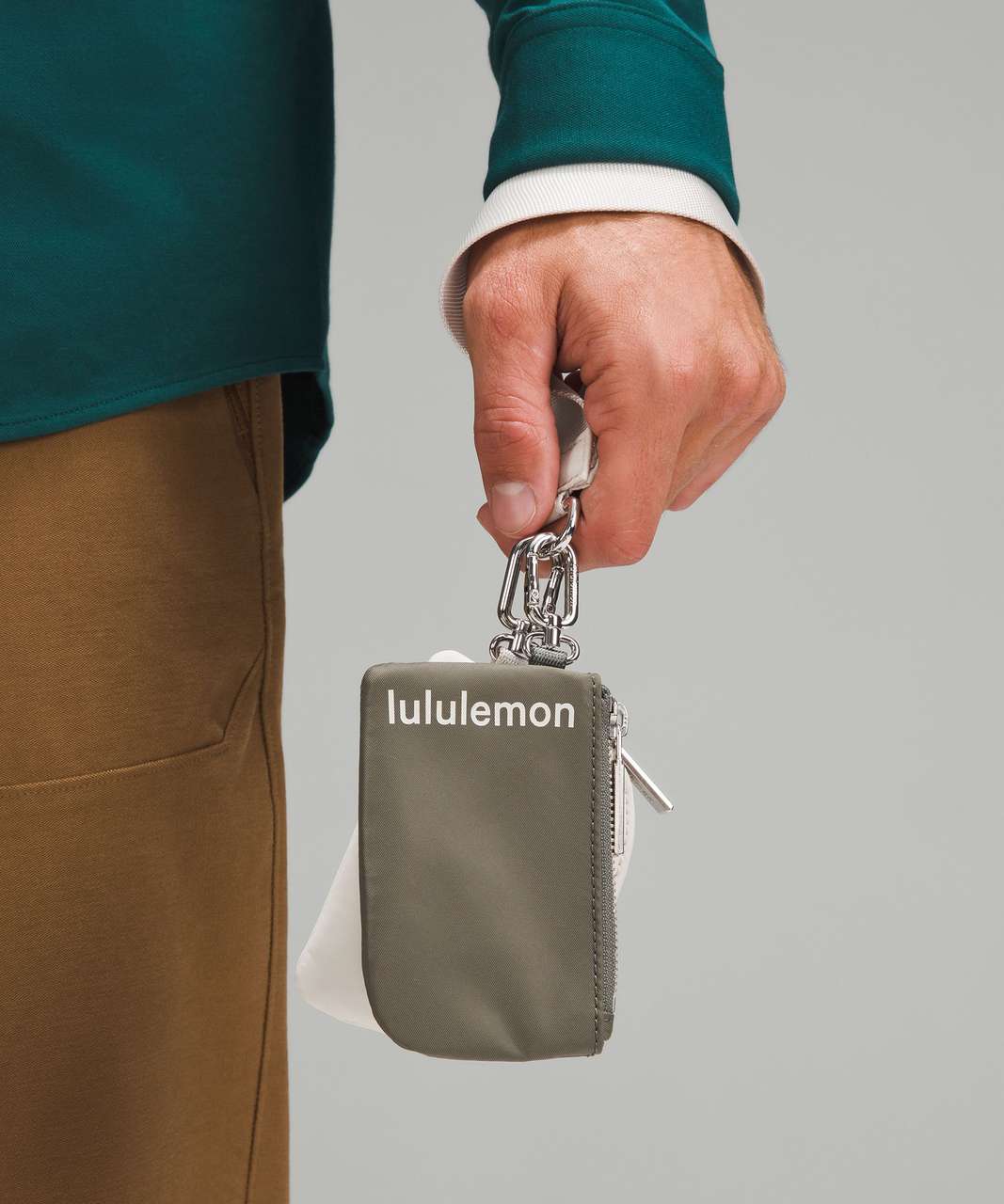 Lululemon Dual Pouch Wristlet Grey Sage/White Opal