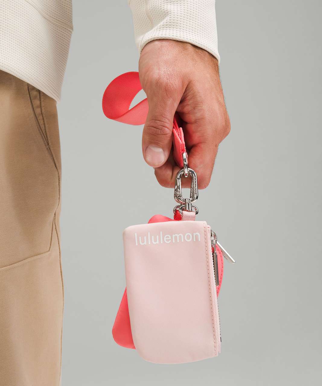 Lululemon Dual Pouch Wristlet - Pink Mist / Raspberry Cream / White