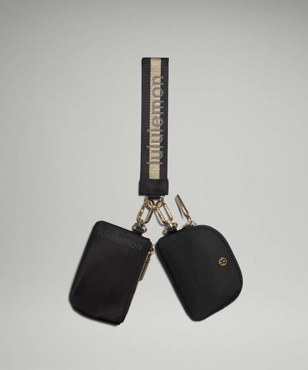 Lululemon Dual Pouch Wristlet - Black / Gold / White Opal