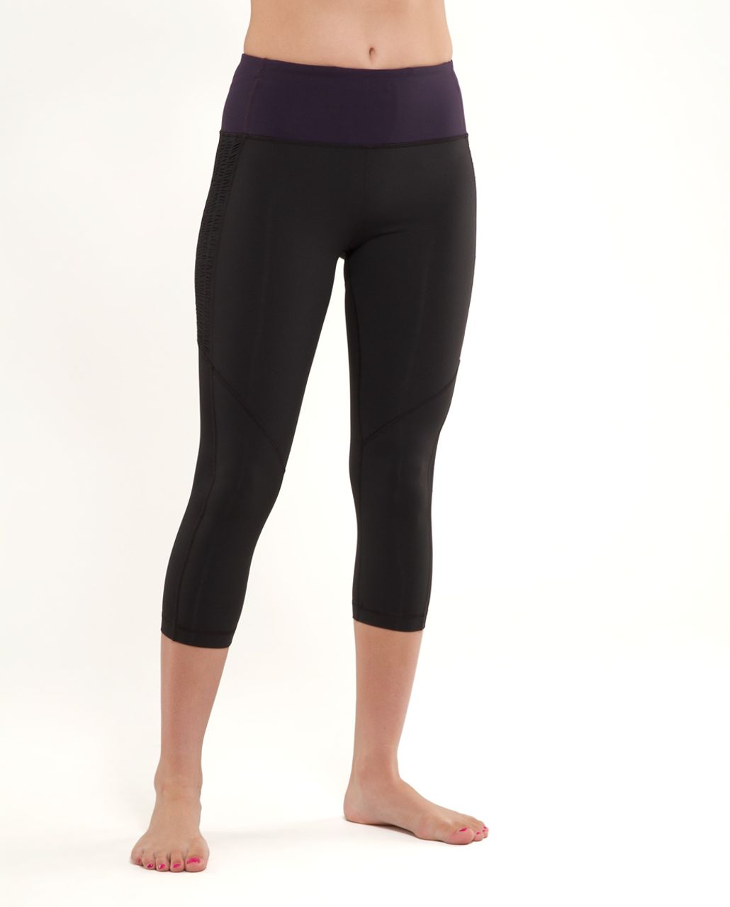 Lululemon Run:  Free Crop - Black /  Black Swan