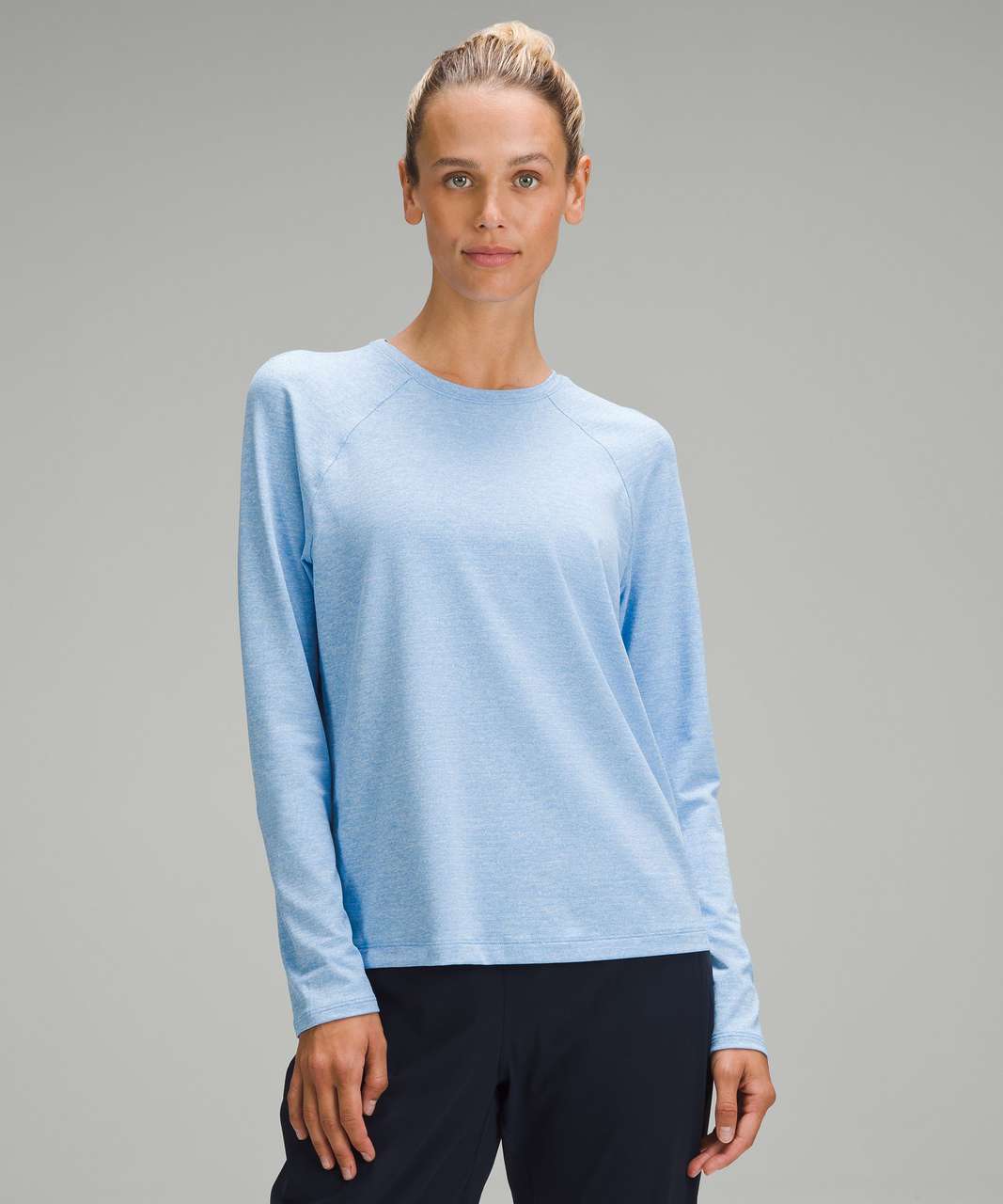 Lululemon License to Train Classic-Fit Long-Sleeve Shirt - Heathered Aero Blue