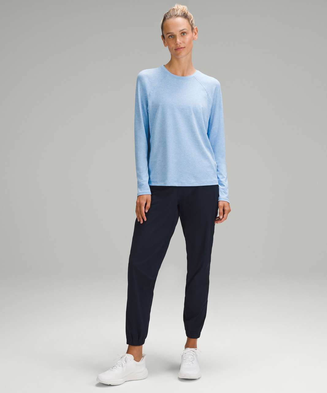 Lululemon License to Train Classic-Fit Long-Sleeve Shirt - Heathered Aero Blue