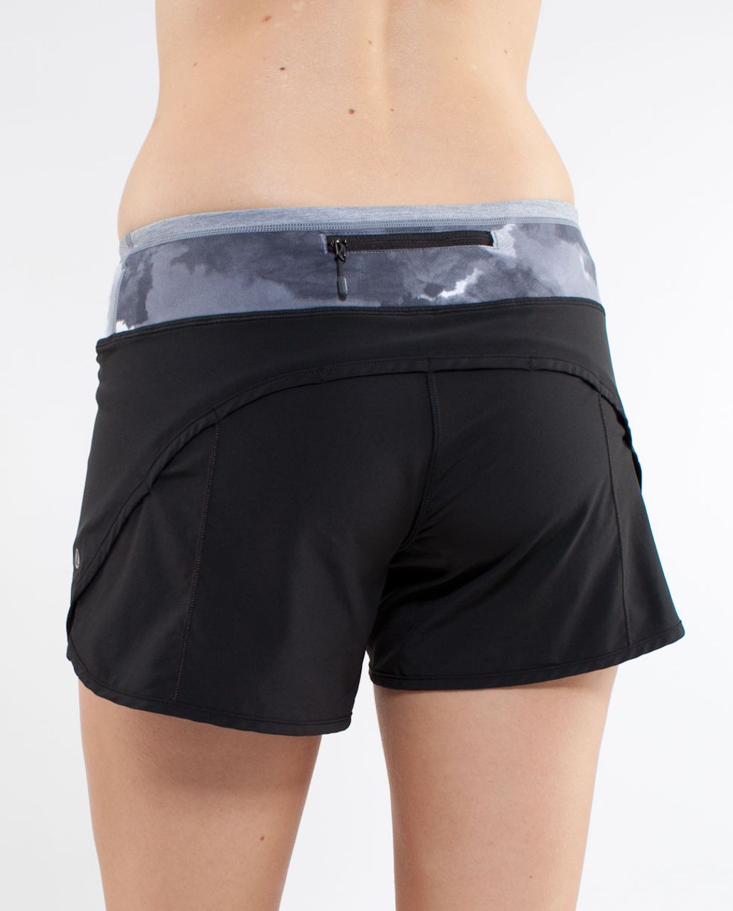 Lululemon Turbo Run Short - Black /  White Coal Tinted Canvas Super