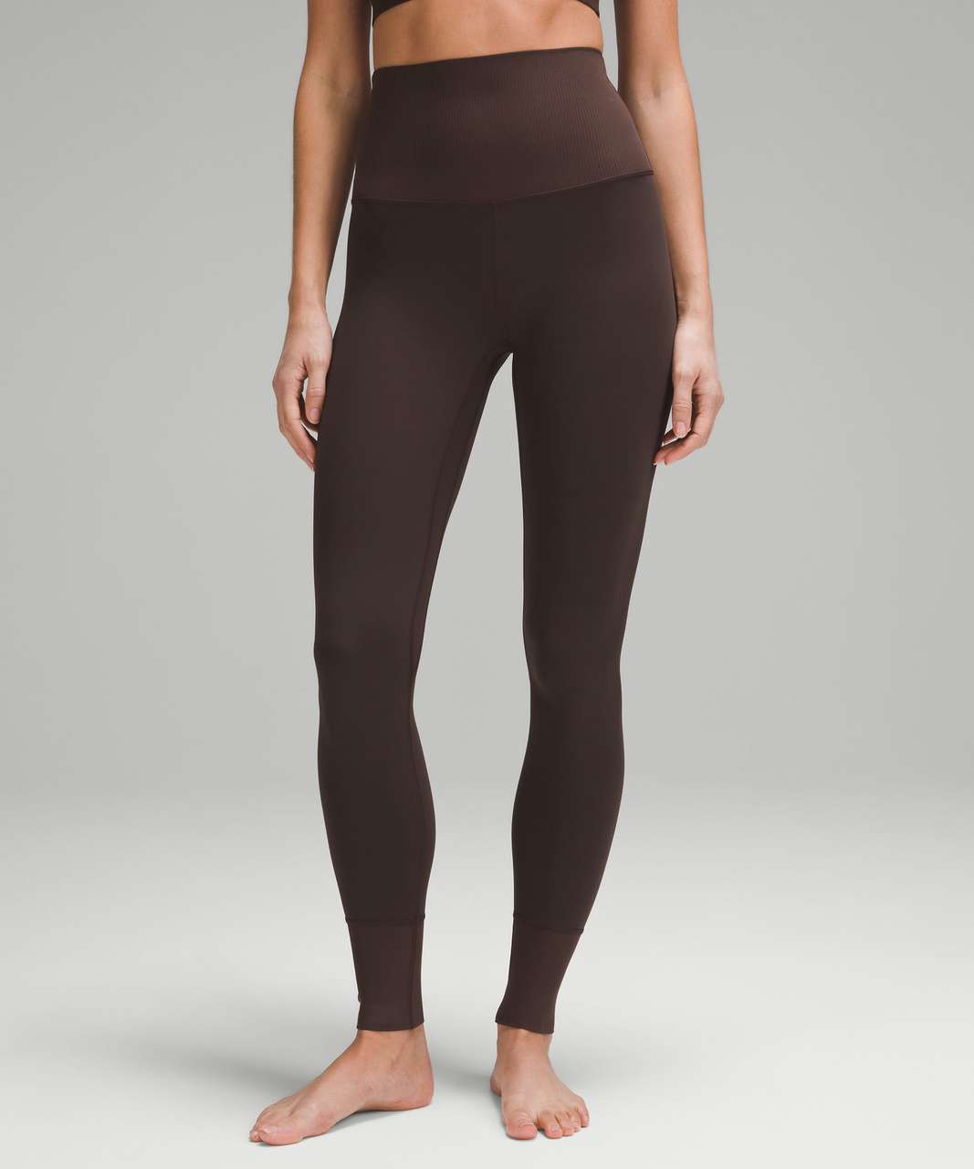 Lululemon Align Super-High-Rise Ribbed-Trim Tight 28 - Espresso - lulu  fanatics