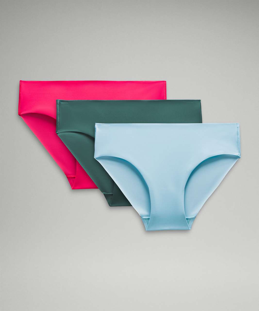 Lululemon InvisiWear Mid-Rise Bikini Underwear *3 Pack - Sea Frost / Medium Forest / Lip Gloss