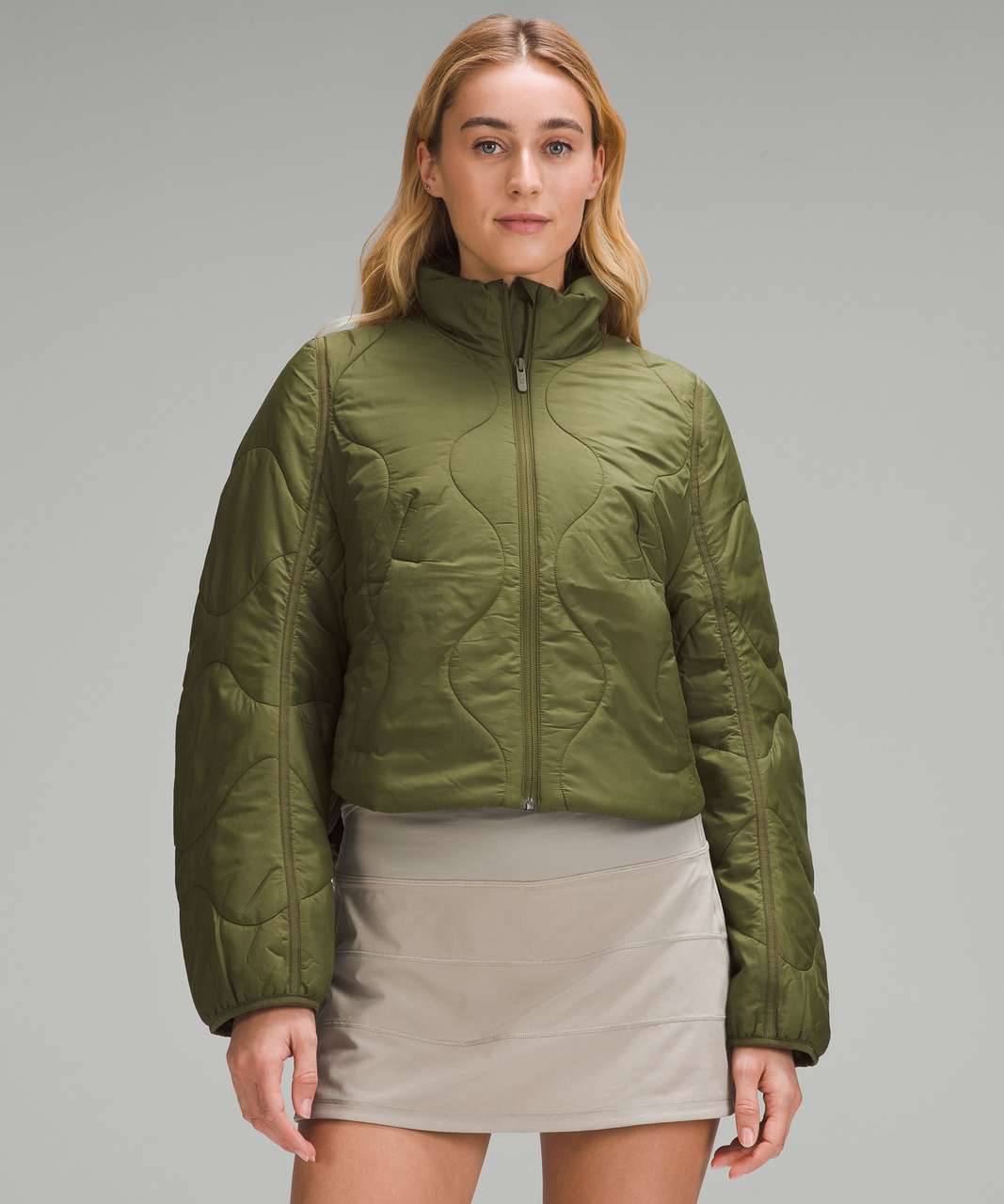 Lululemon Quilted Light Insulation Cropped Jacket - Ether Green