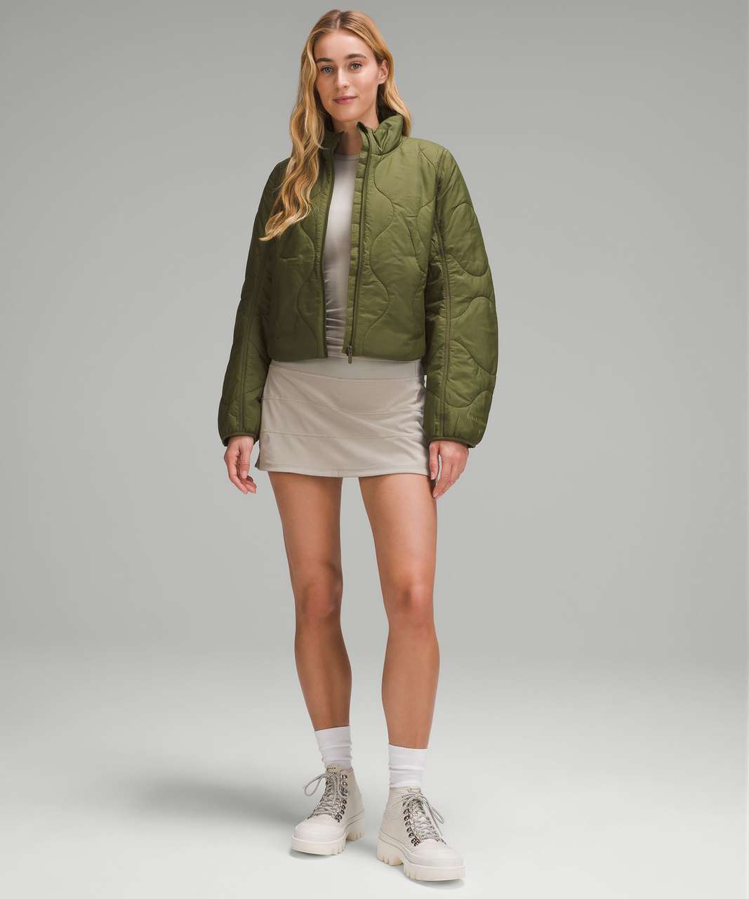 Lululemon Quilted Light Insulation Cropped Jacket - Ether Green