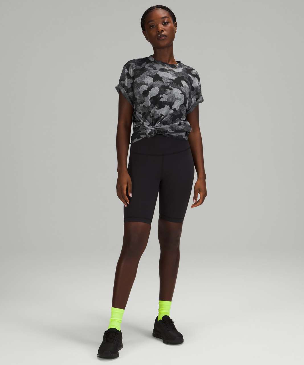 Lululemon All Yours Short Sleeve Training Tee - Heritage Speckle Camo Jacquard Black Rhino Grey