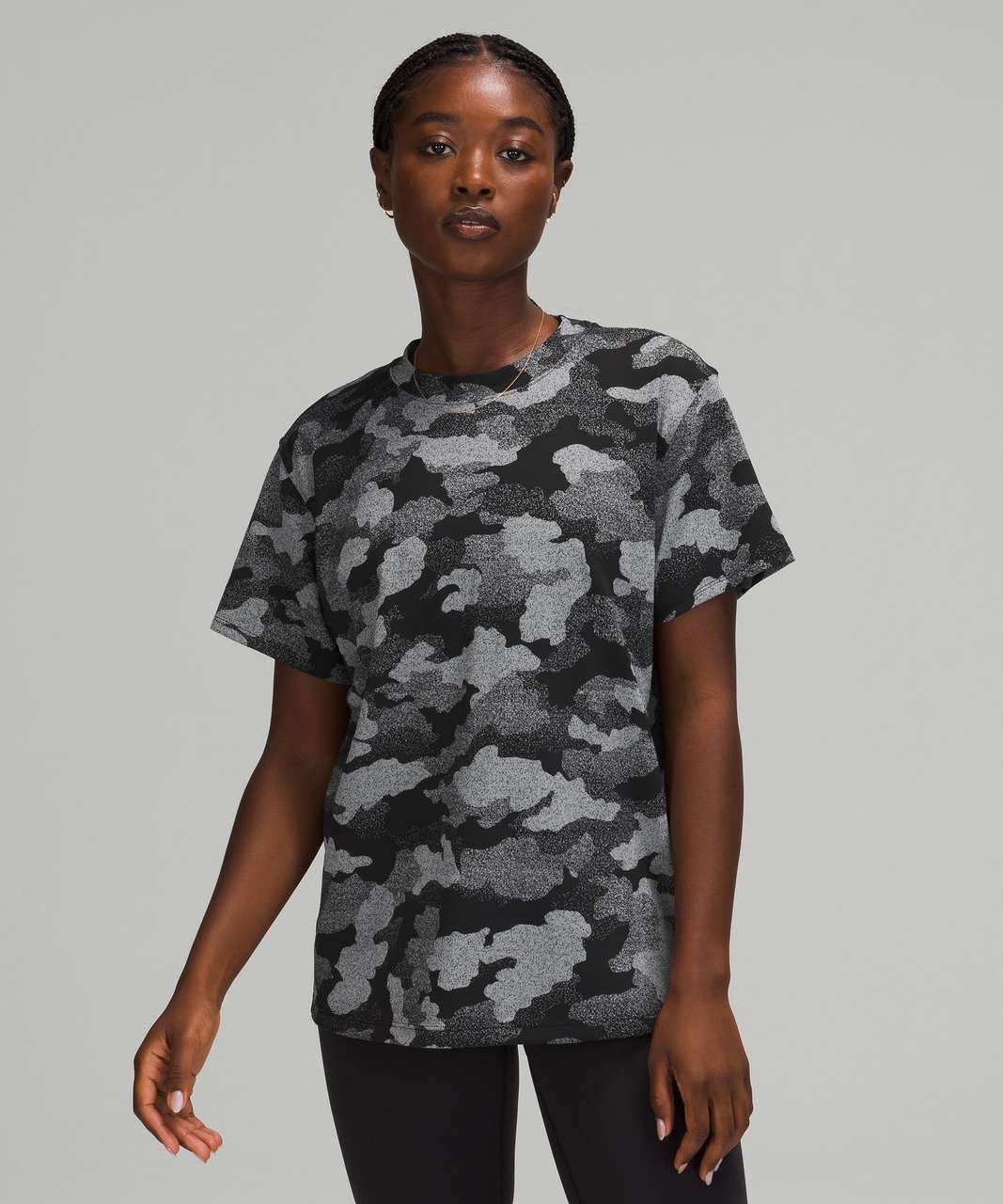 Lululemon All Yours Short Sleeve Training Tee - Heritage Speckle Camo Jacquard Black Rhino Grey